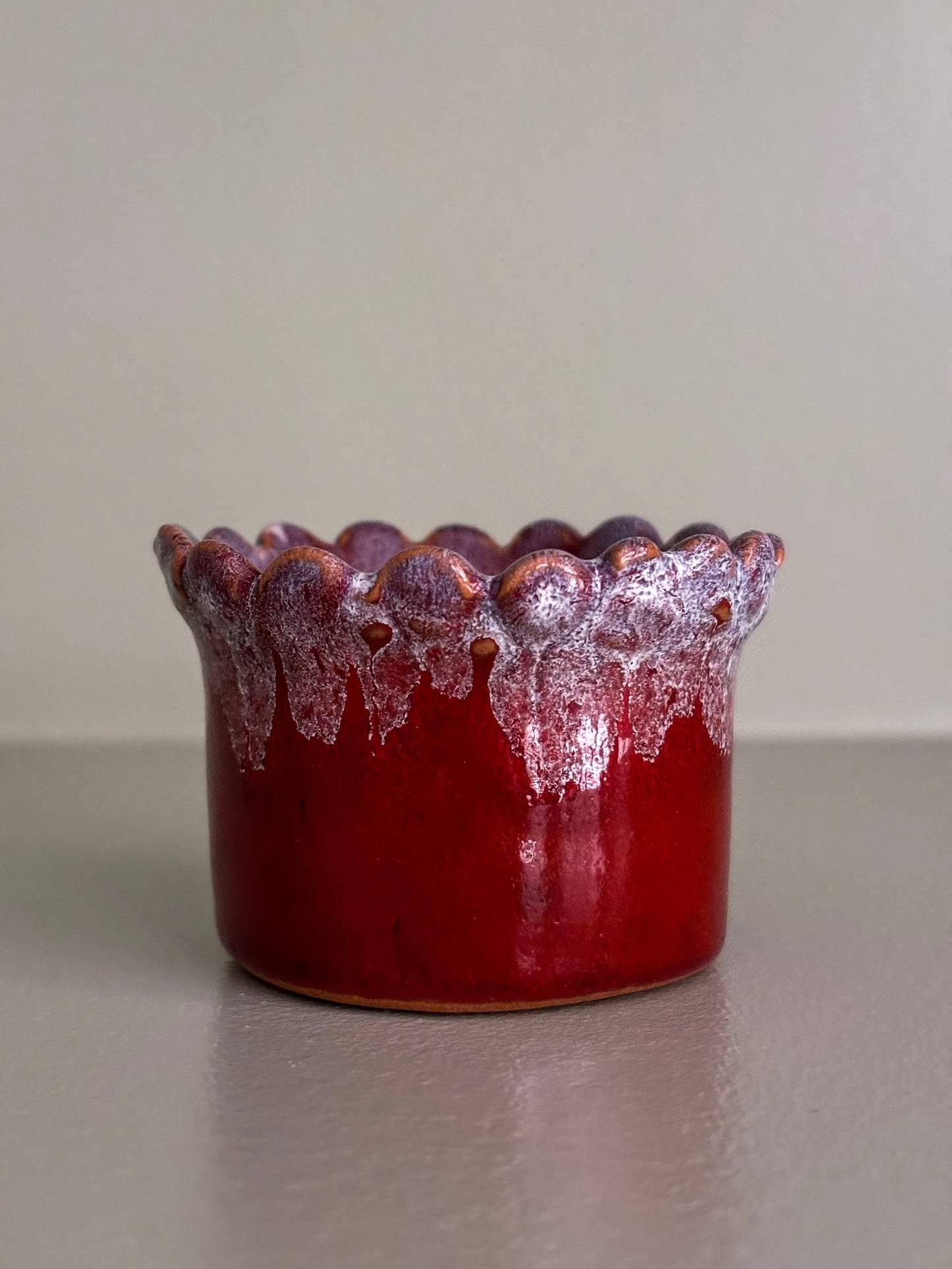 Handmade Drip-Glaze Matchstick Pot
