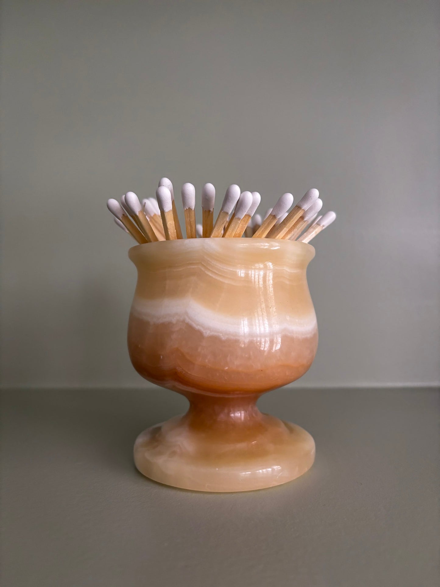 Onyx Pedestal Matchstick Holder