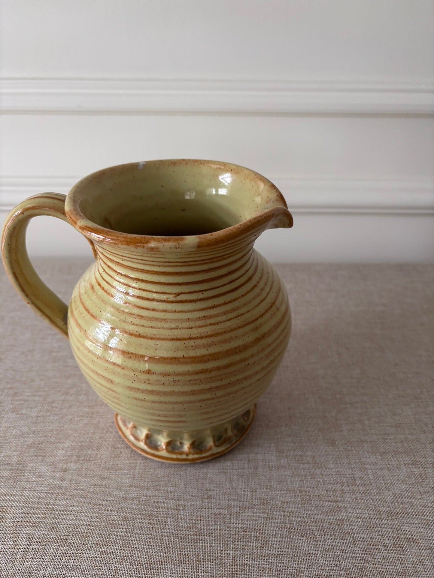 Vintage Studio Pottery Ribbed Rustic Jug