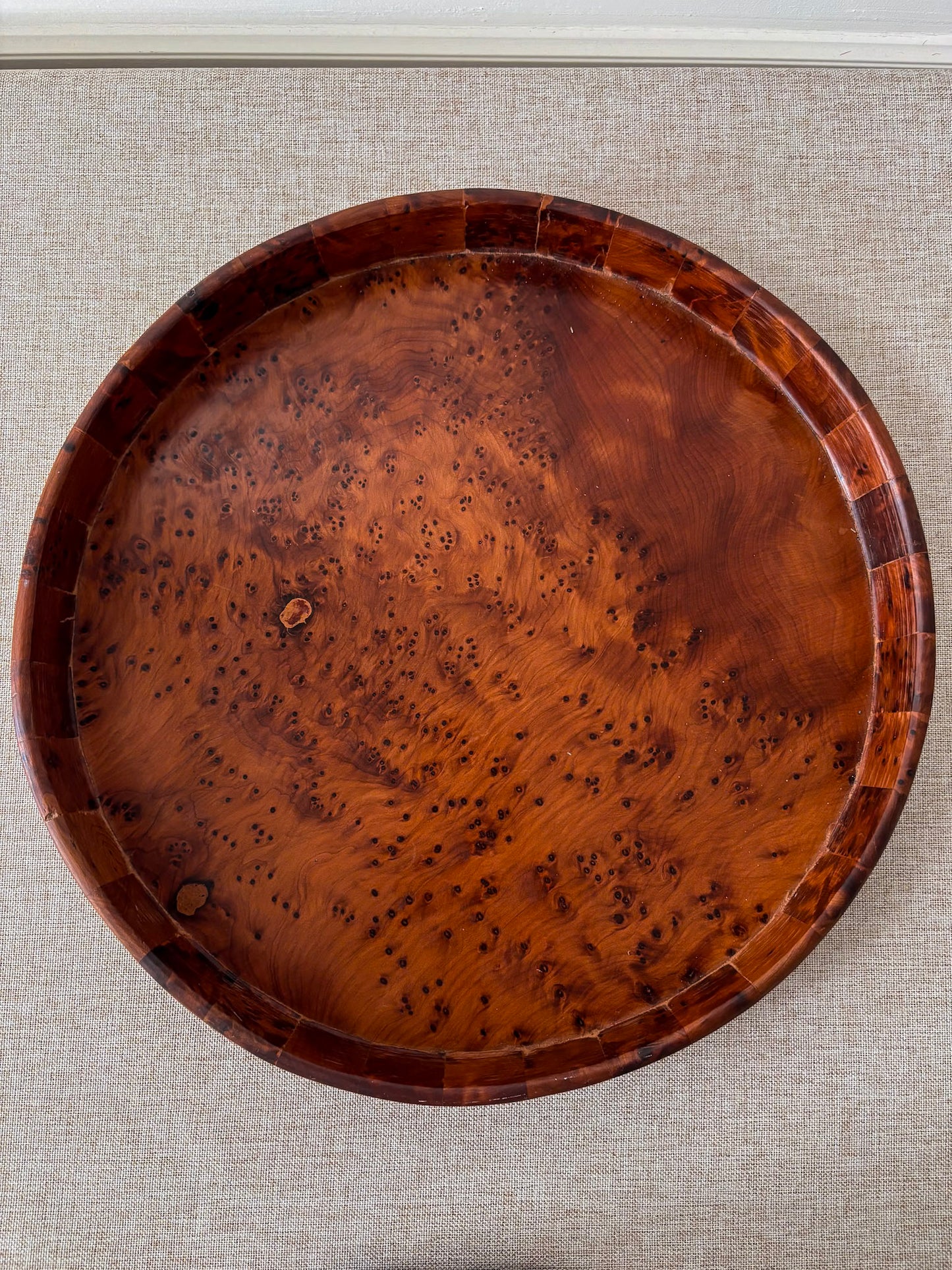 Large Burr Wood Decorative Tray