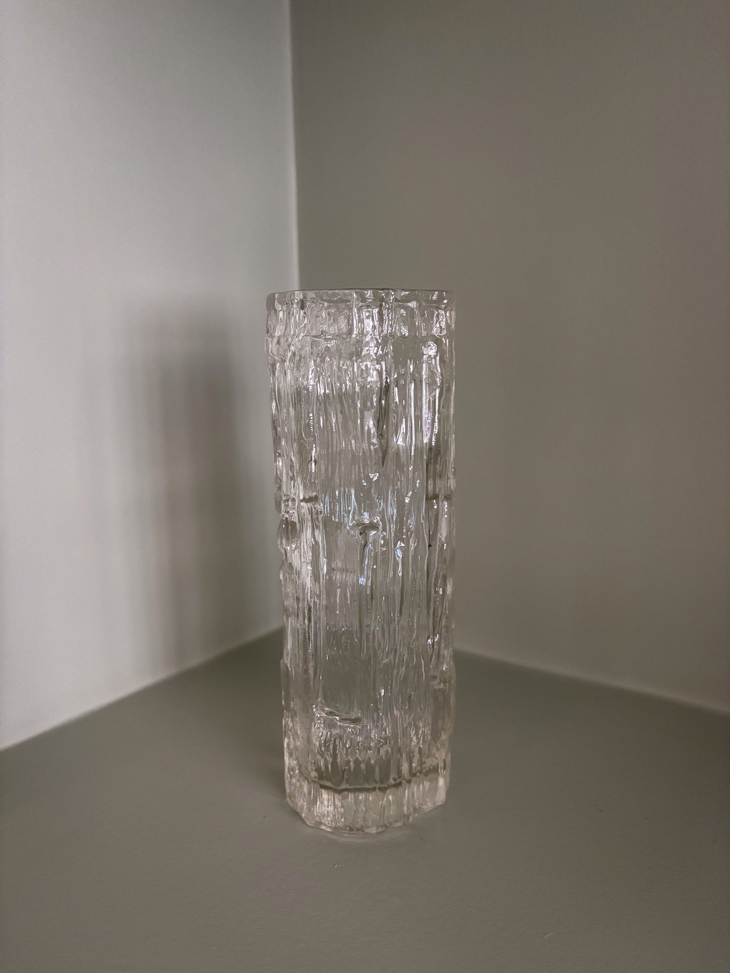 Textured Glass Bark Vase