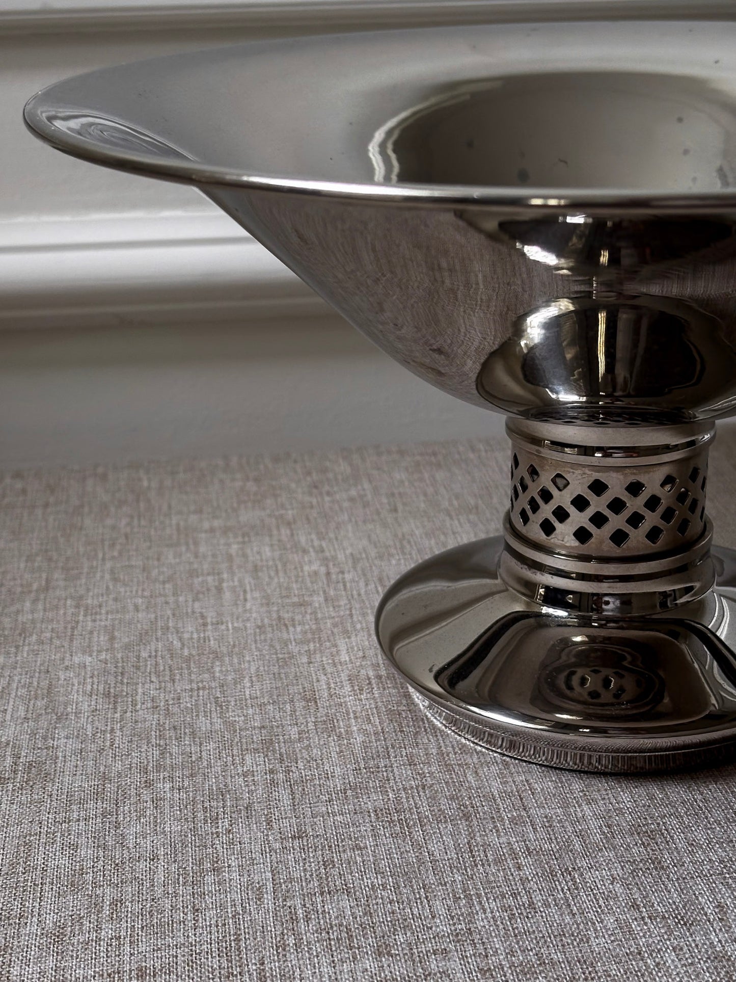 Vintage Silver Pedestal Bowl | Modernist Silver Centrepiece Bowl