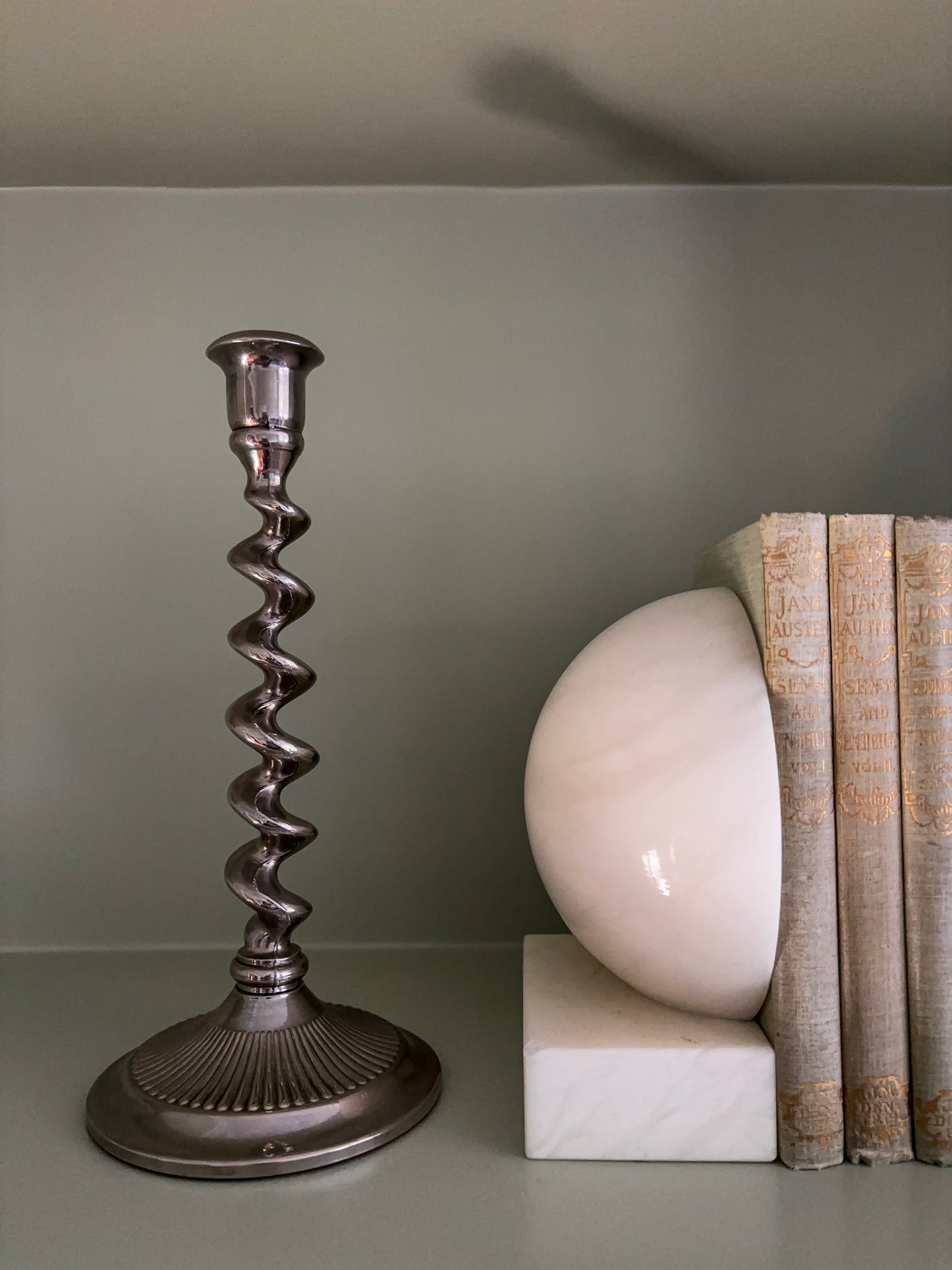 Twist Silver-Plated Brass Candlestick