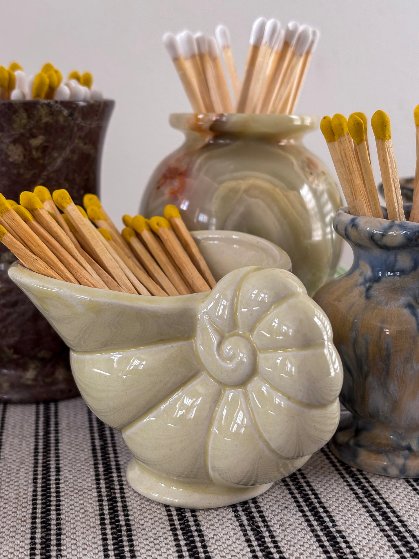 Ceramic Seashell Matchstick Holder