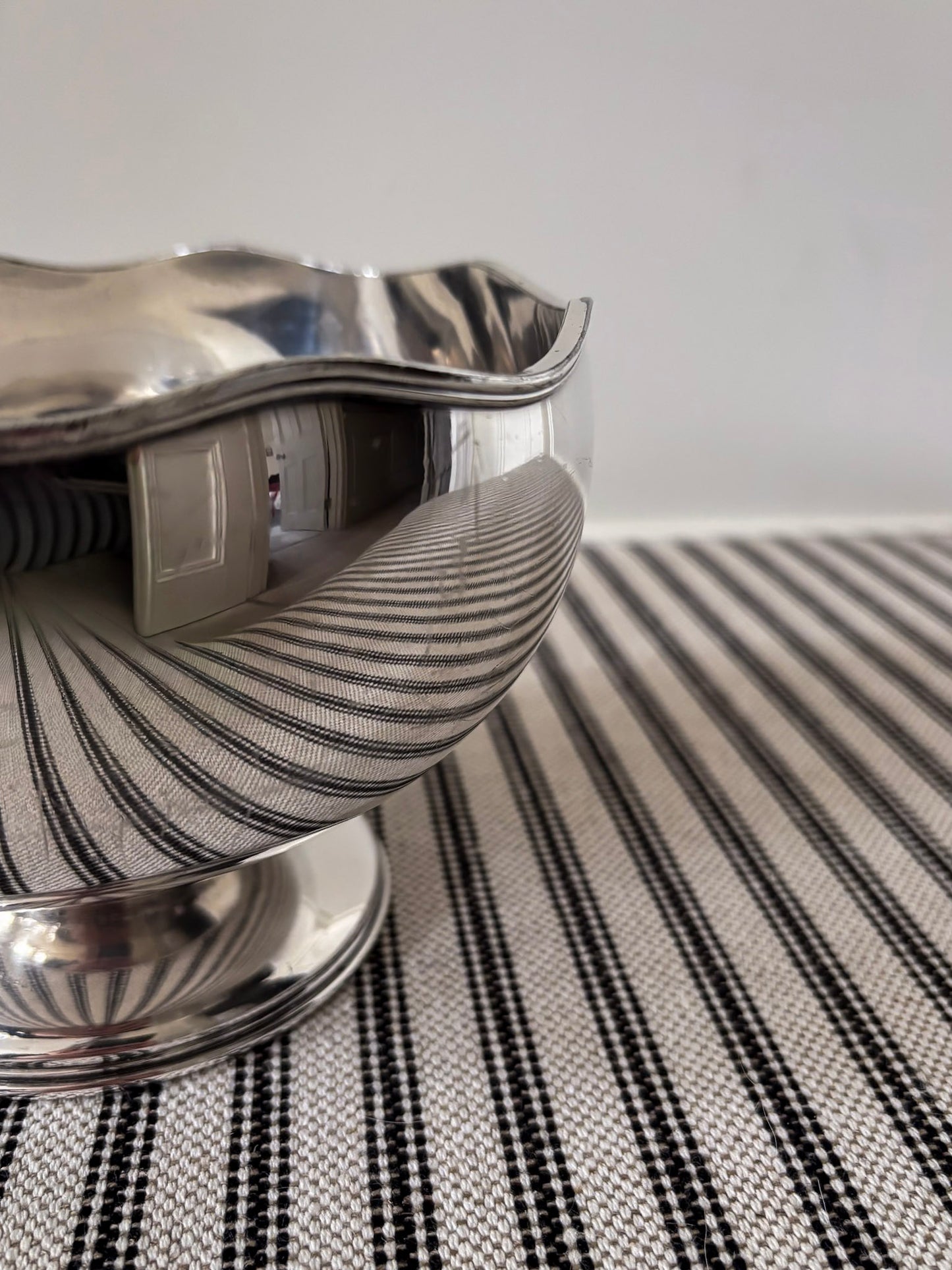 Silver-Plated Scalloped Footed Bowl