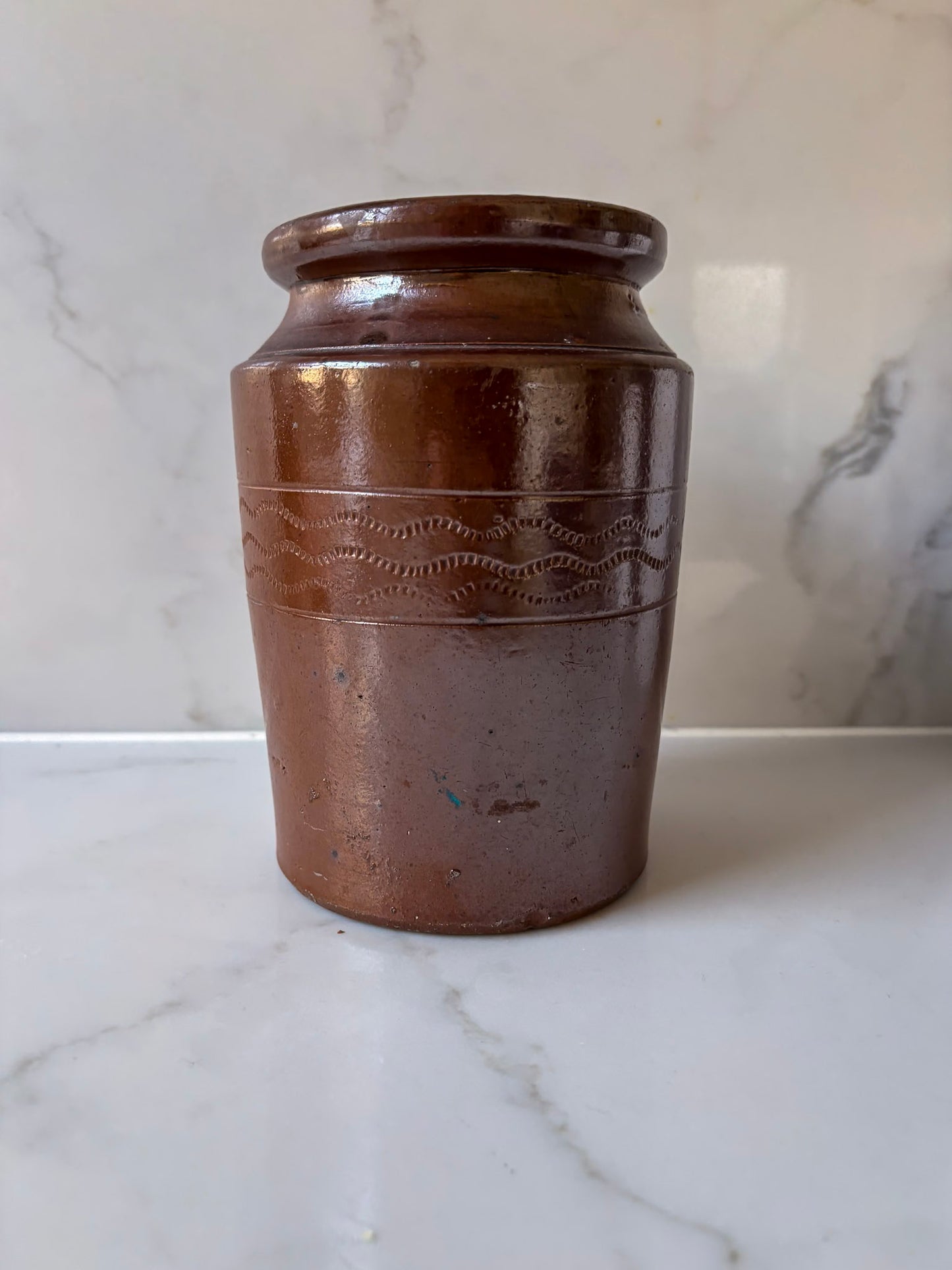 Large Brown Saltware Vase