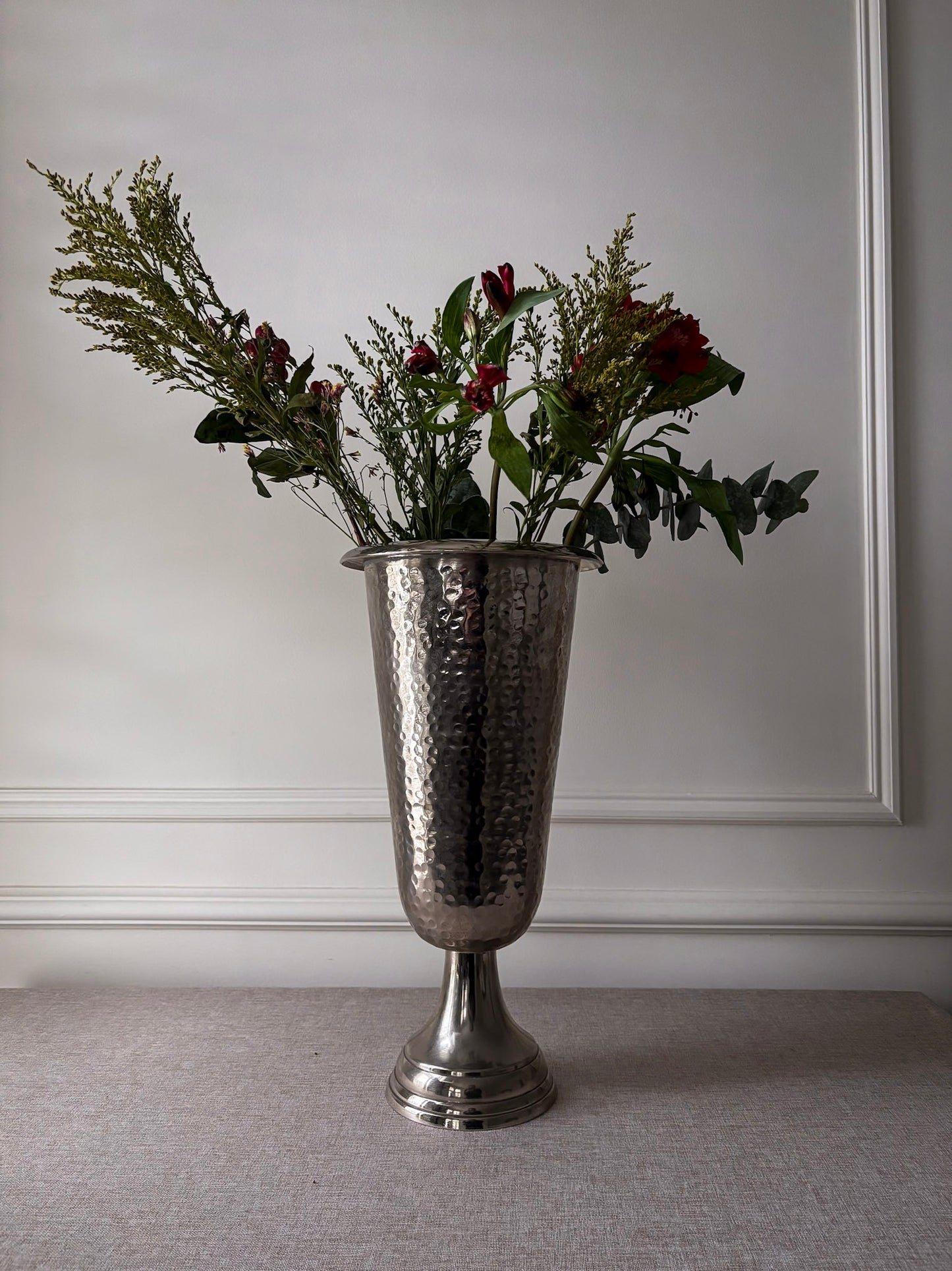 Large Hammered Italian Metal Vase