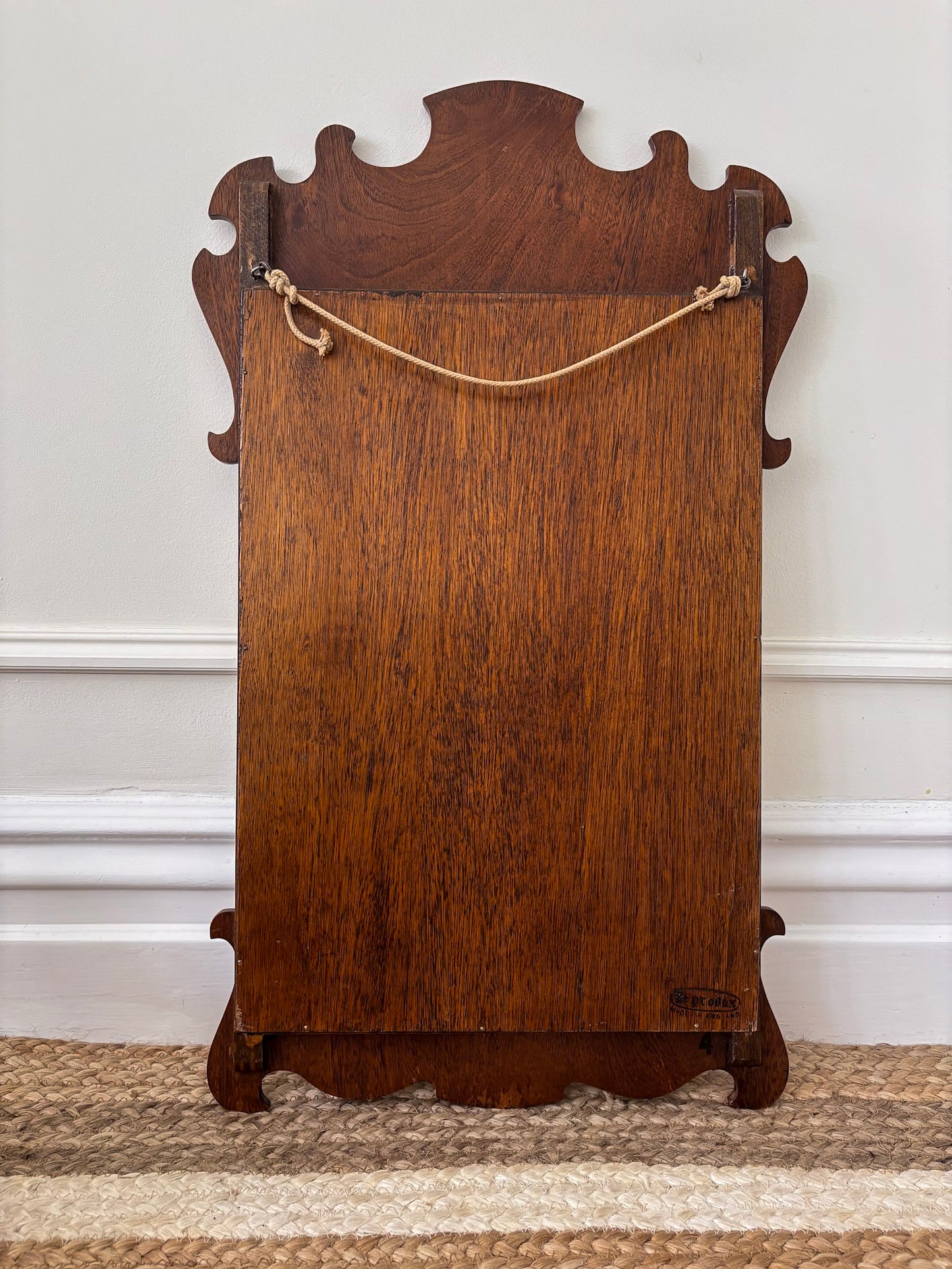 Reprodux Chippendale Revival Mirror | English Walnut Veneer Wall Mirror