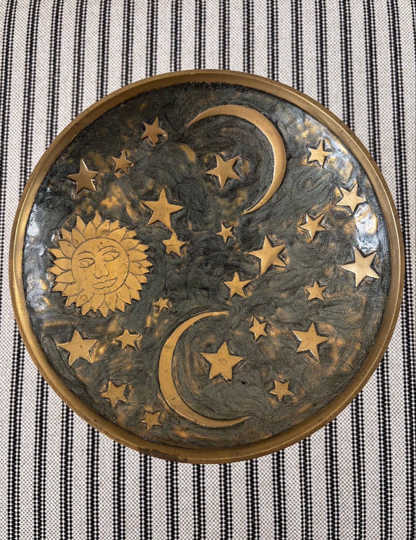 Brass Pedestal Dish – Celestial Enamel