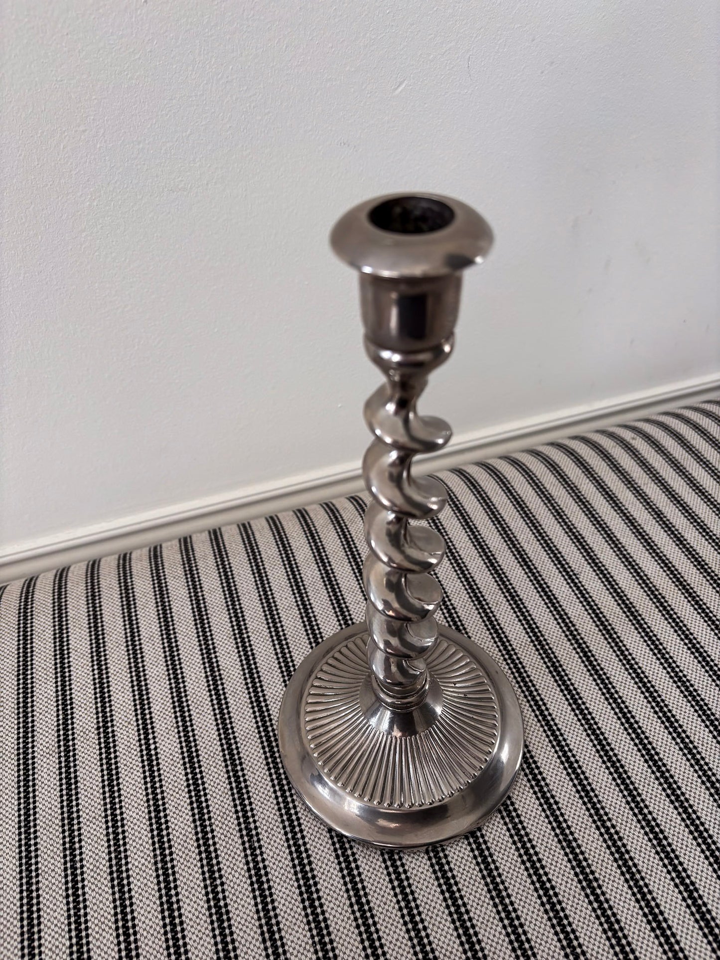 Twist Silver-Plated Brass Candlestick