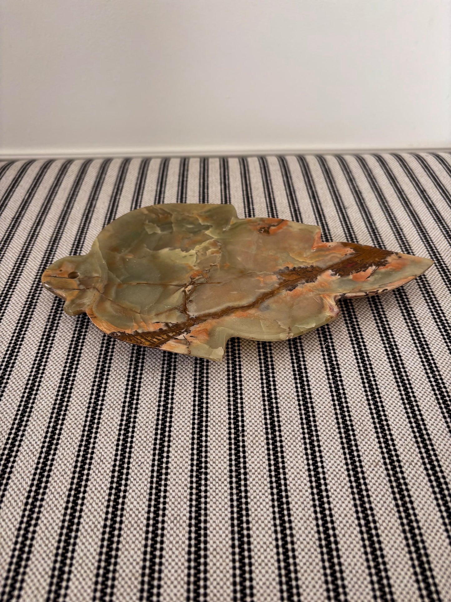 Onyx Leaf Incense Holder – Natural Stone Trinket Tray