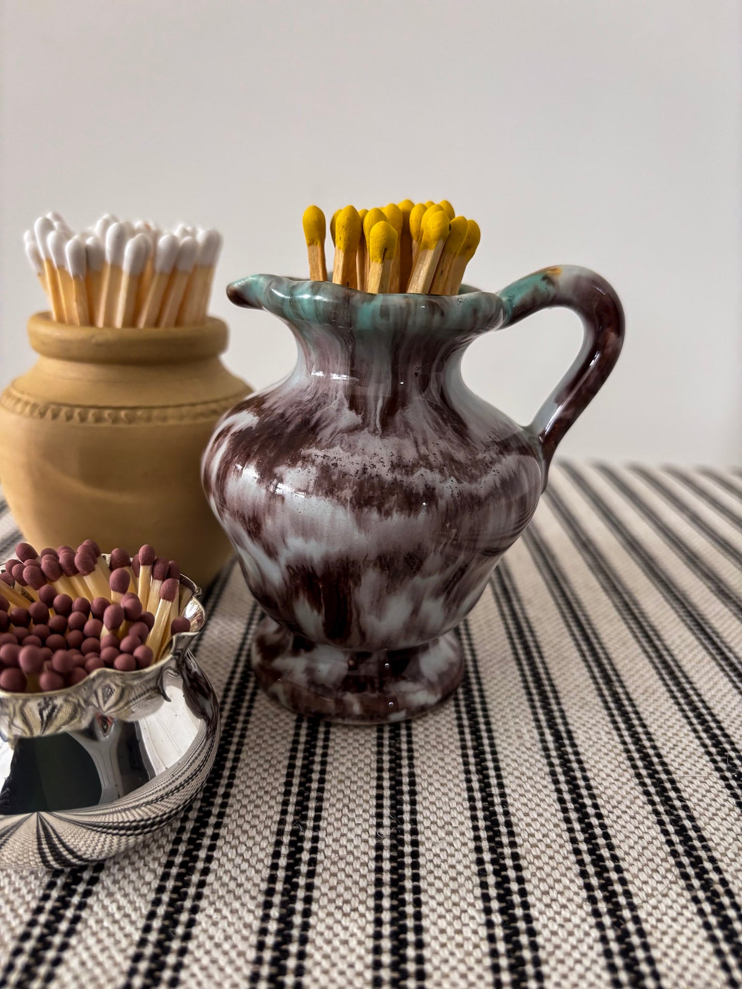 Glaze Ceramic Mini Jug Matchstick Holder