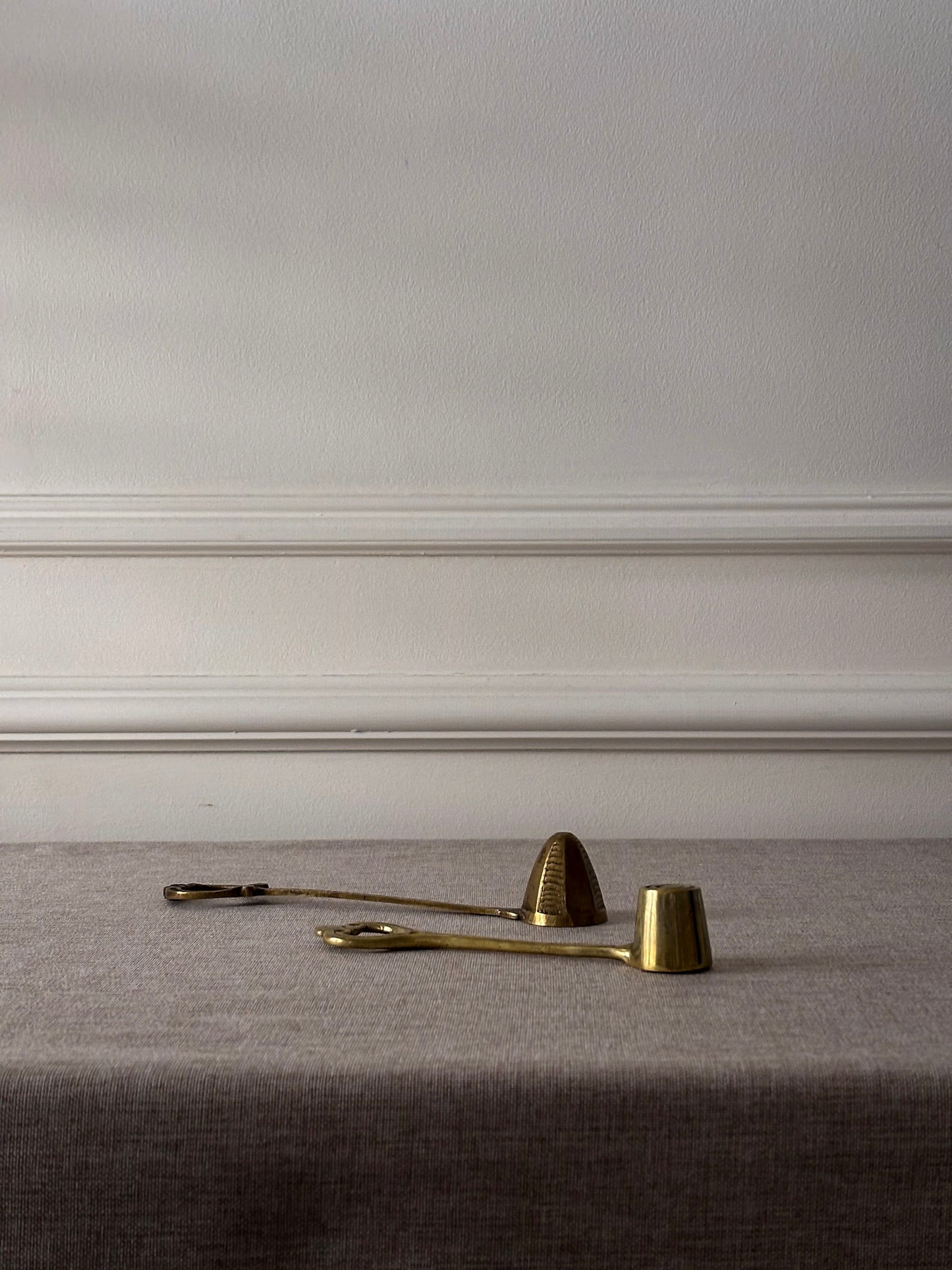 Brass Candle Snuffer with Sculpted Ring Handle