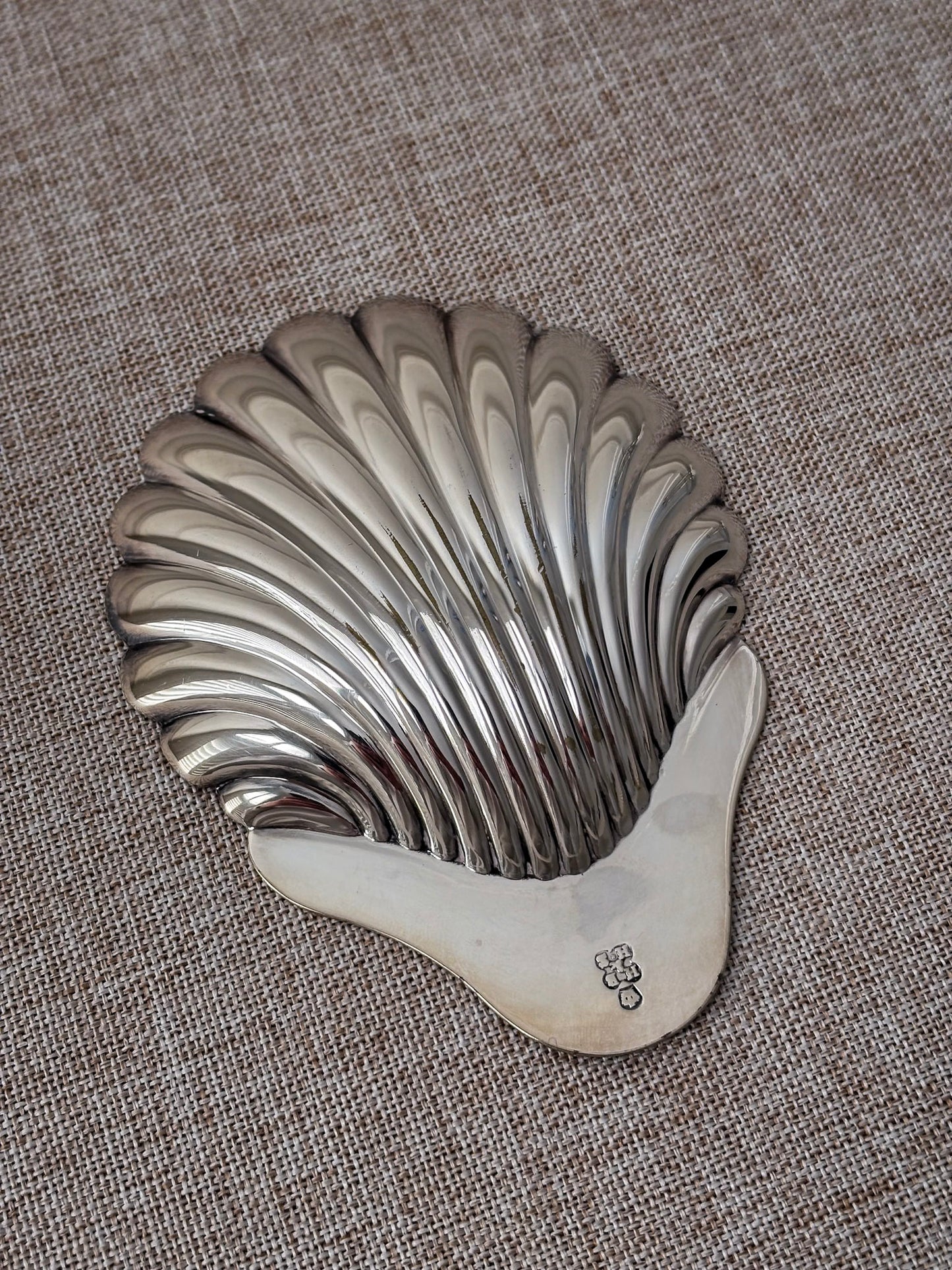 Vintage Silver Shell Trinket Dish | Scallop Shell Catchall Dish