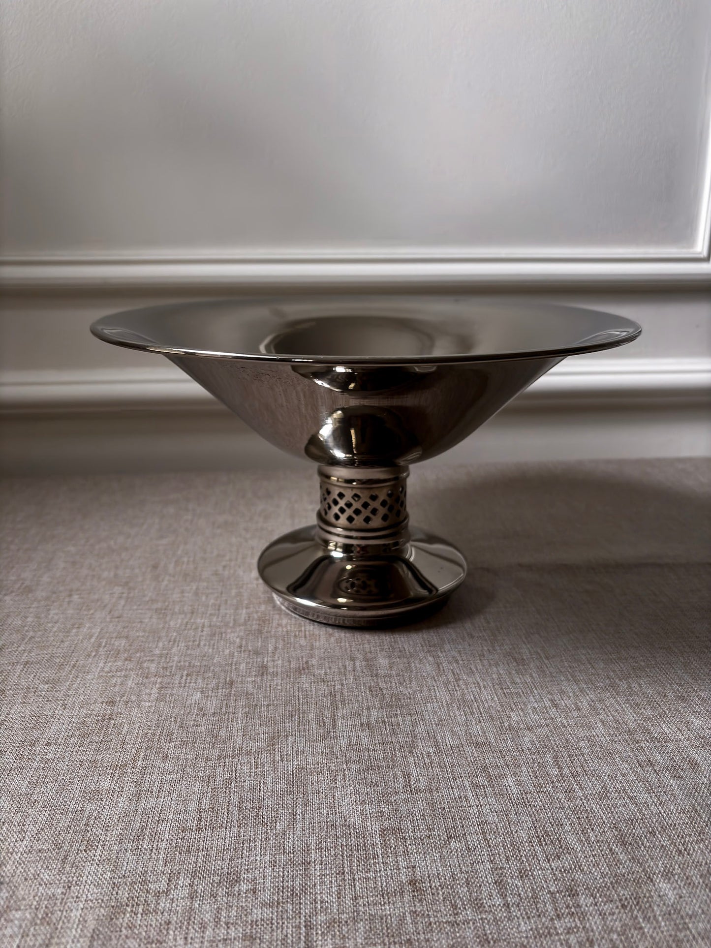Vintage Silver Pedestal Bowl | Modernist Silver Centrepiece Bowl