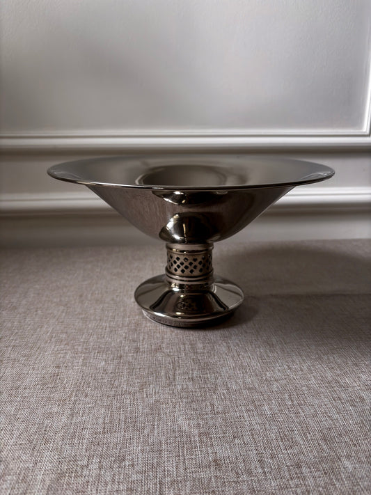 Vintage Silver Pedestal Bowl | Modernist Silver Centrepiece Bowl