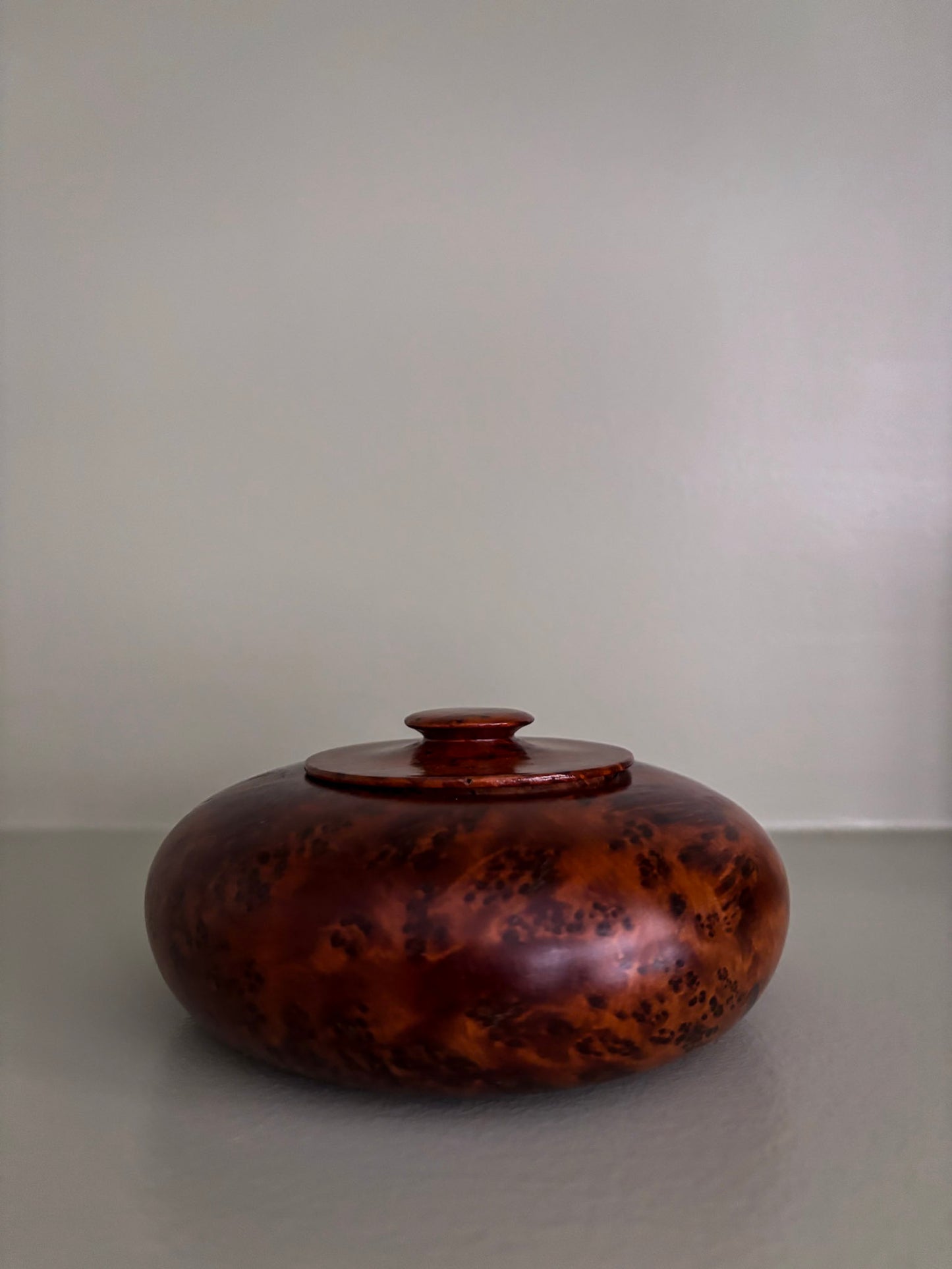Vintage Thuya Burr Wood Lidded Pot