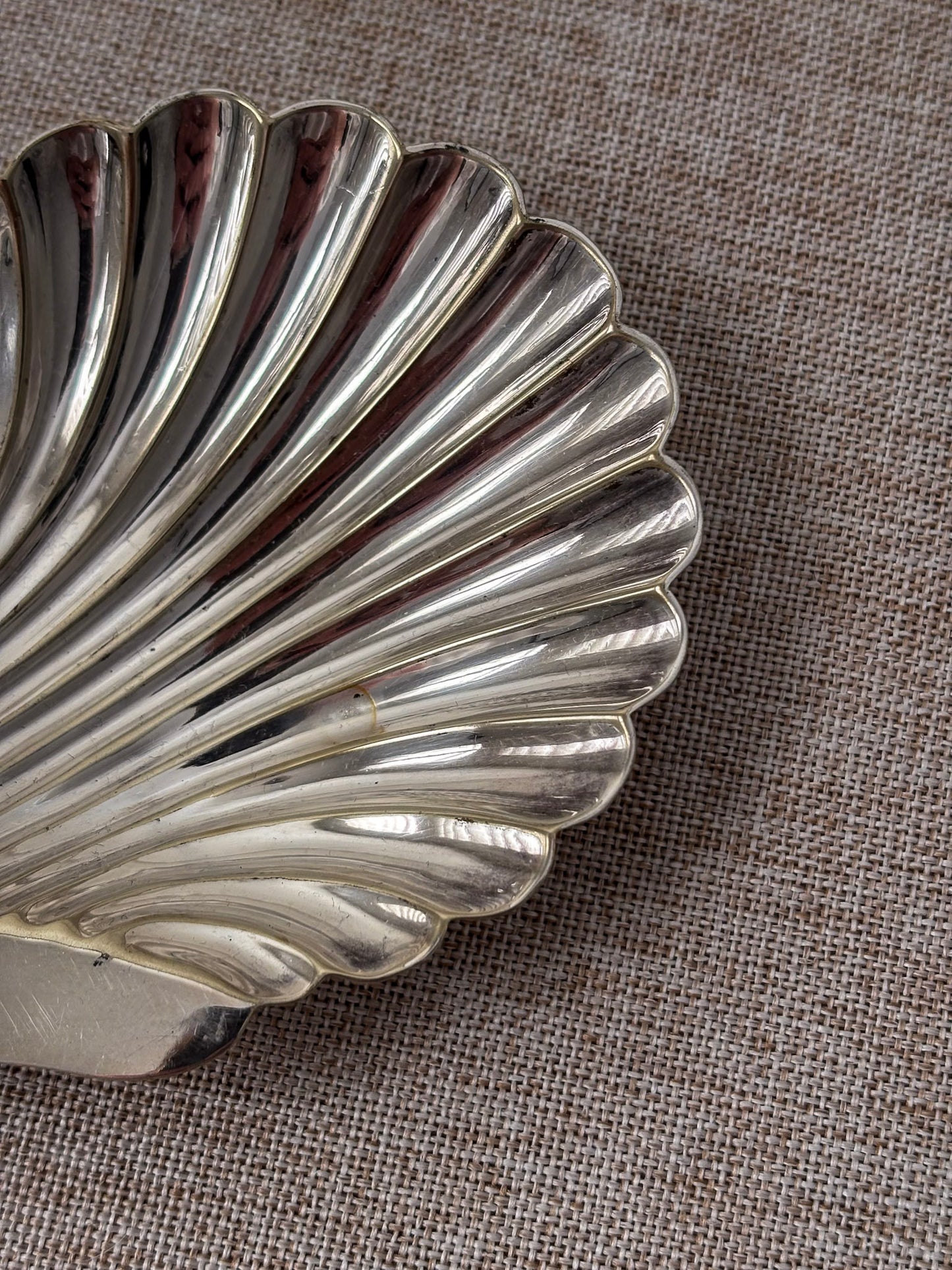 Vintage Silver Shell Trinket Dish | Scallop Shell Catchall Dish