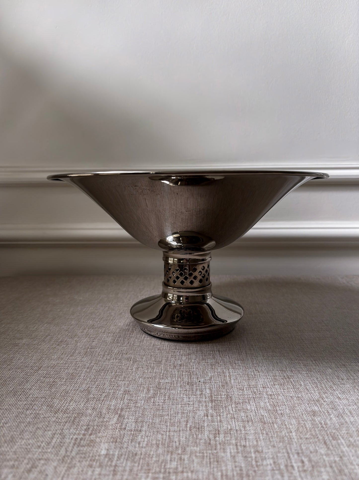 Vintage Silver Pedestal Bowl | Modernist Silver Centrepiece Bowl