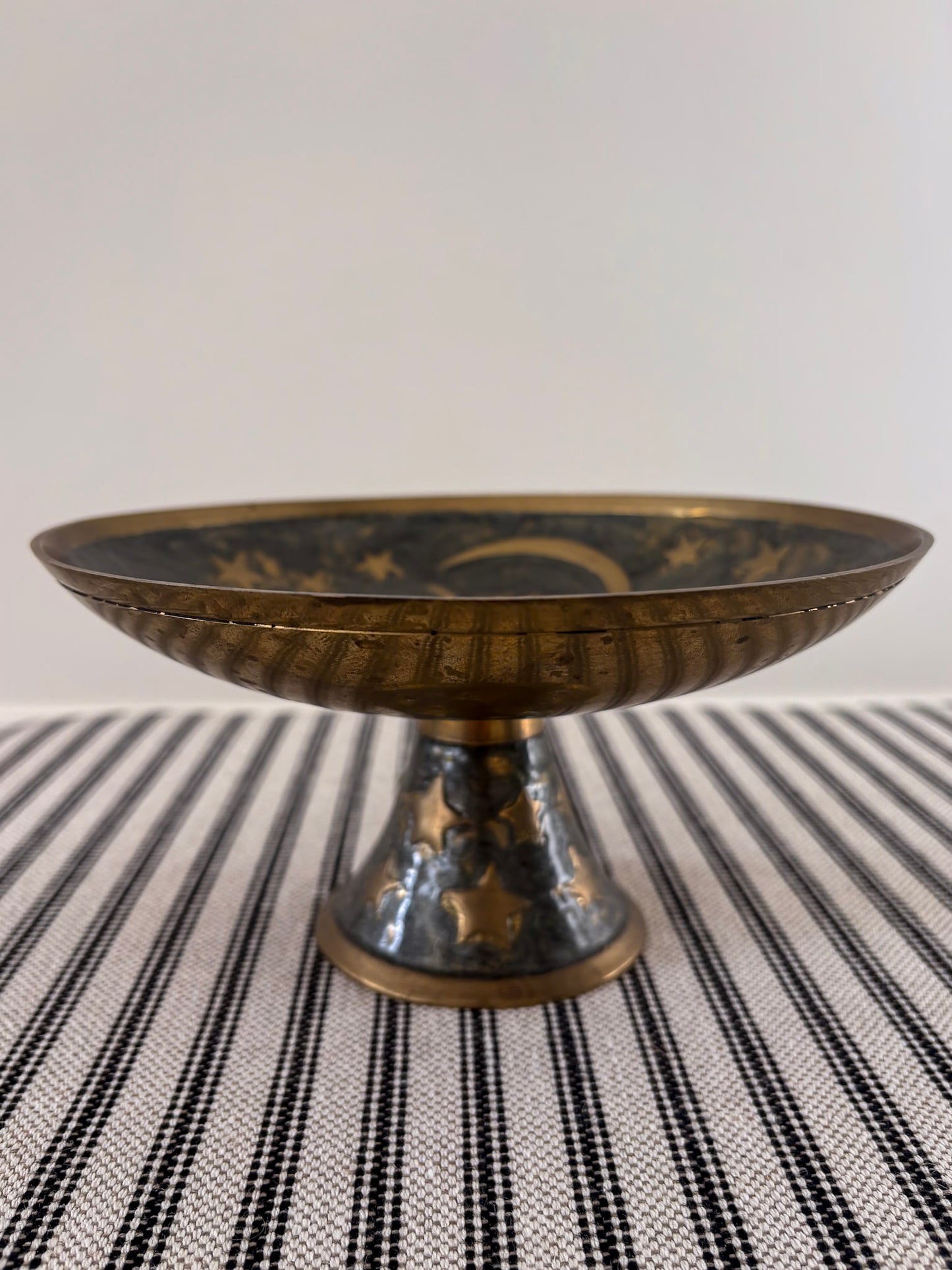 Brass Pedestal Dish – Celestial Enamel
