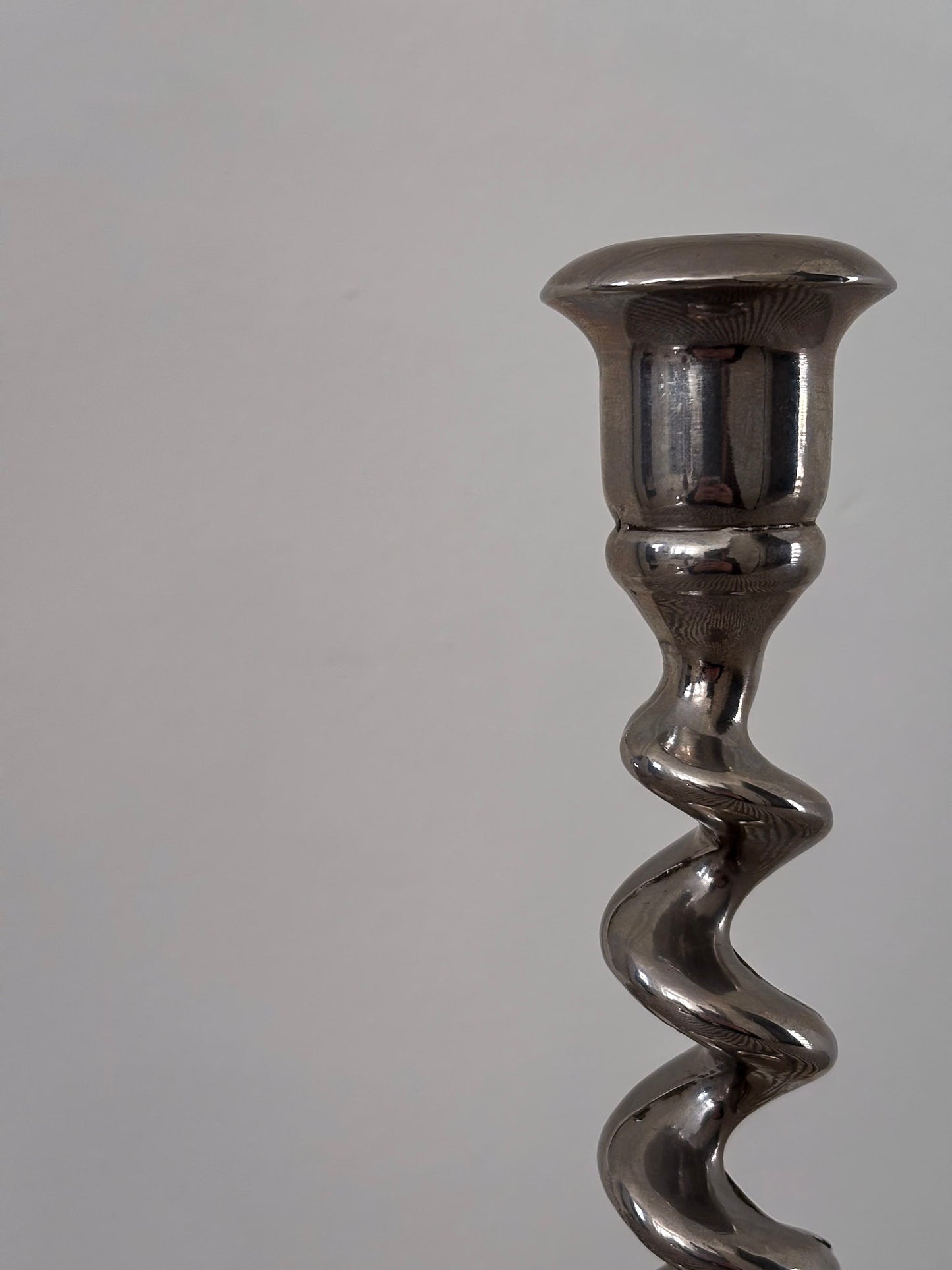 Twist Silver-Plated Brass Candlestick