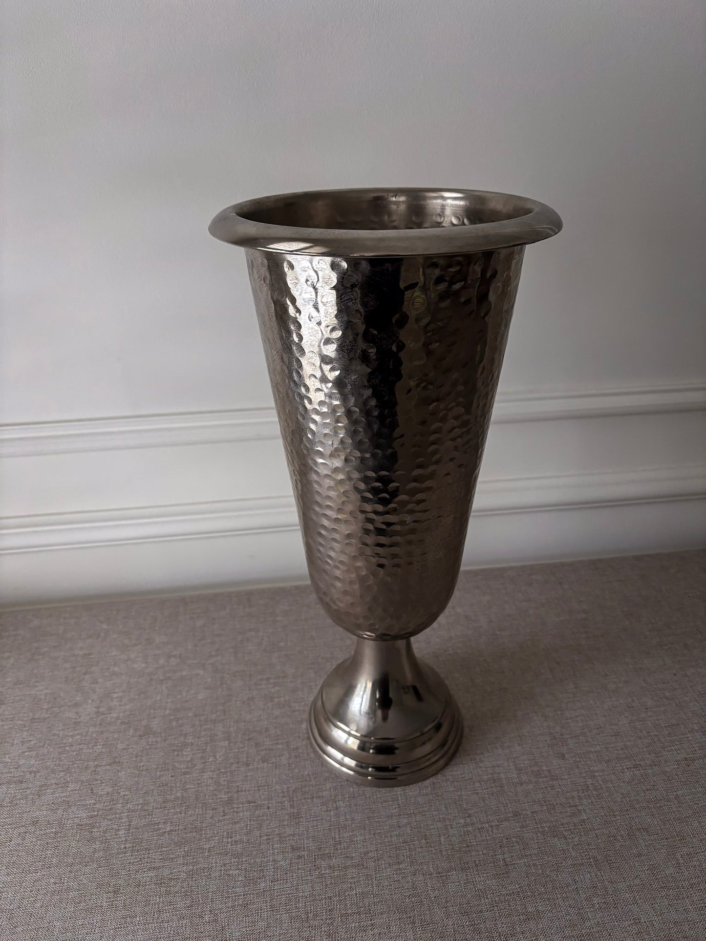 Large Hammered Italian Metal Vase