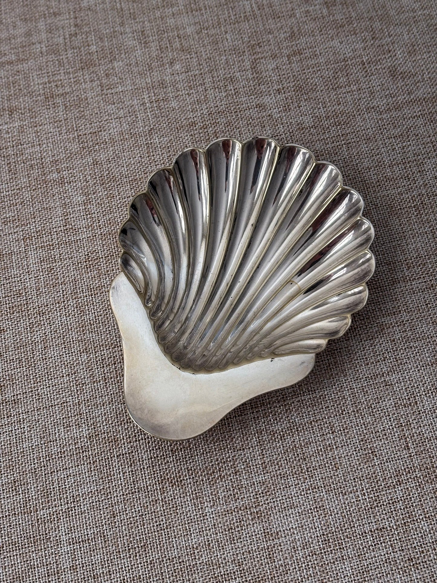 Vintage Silver Shell Trinket Dish | Scallop Shell Catchall Dish