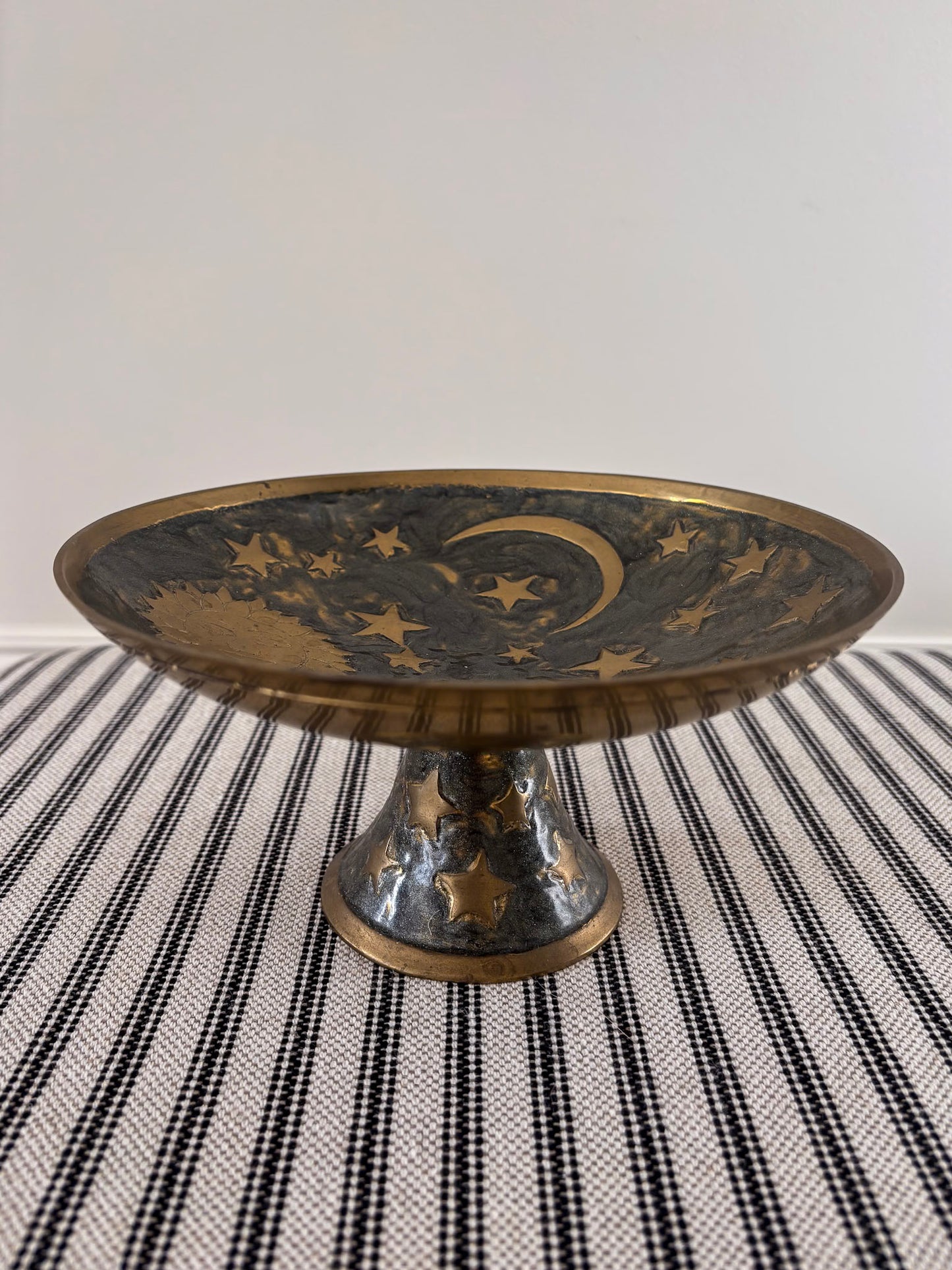 Brass Pedestal Dish – Celestial Enamel