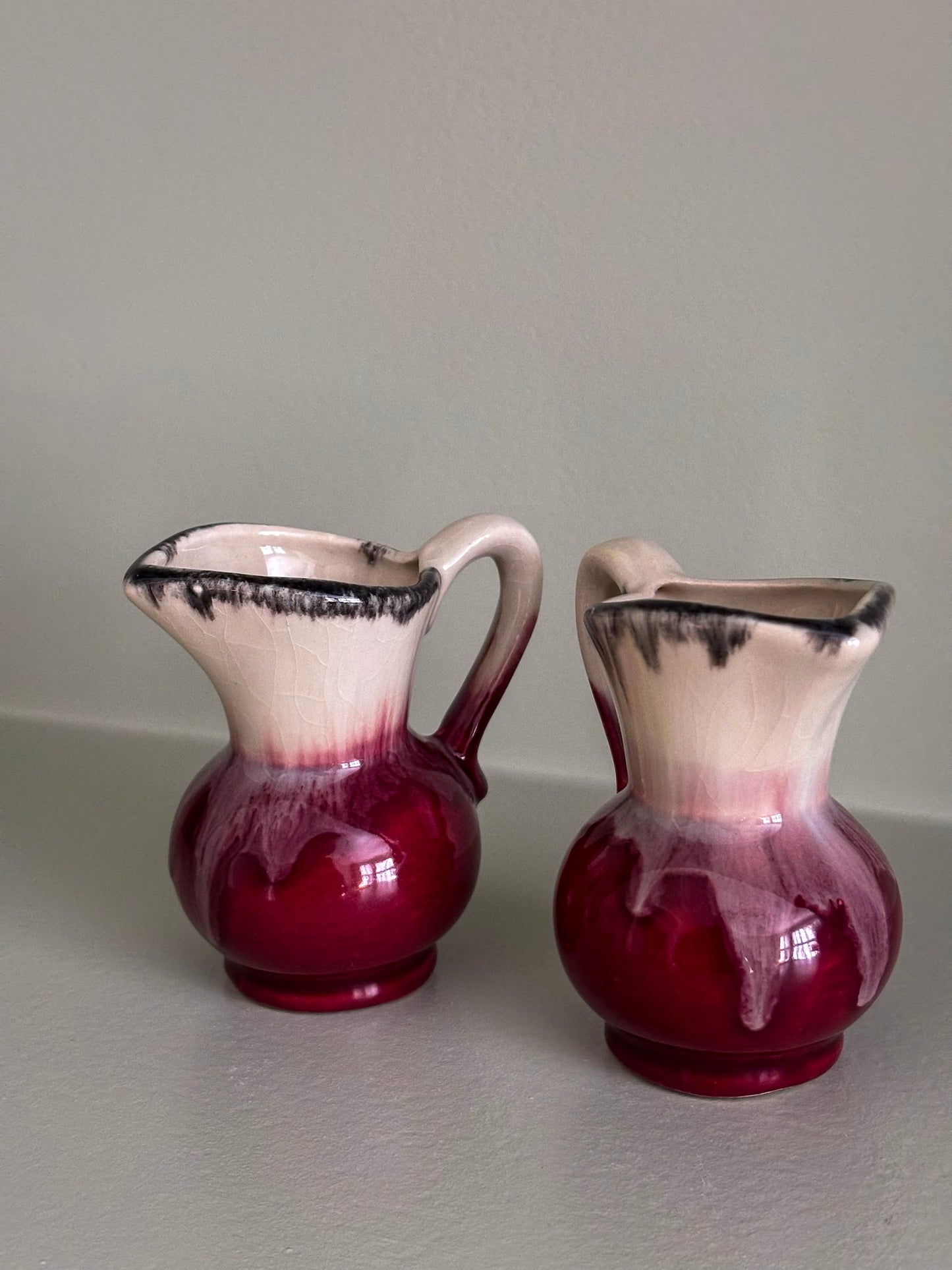 West German Drip-Glaze Ceramic Vessel Matchstick Holder