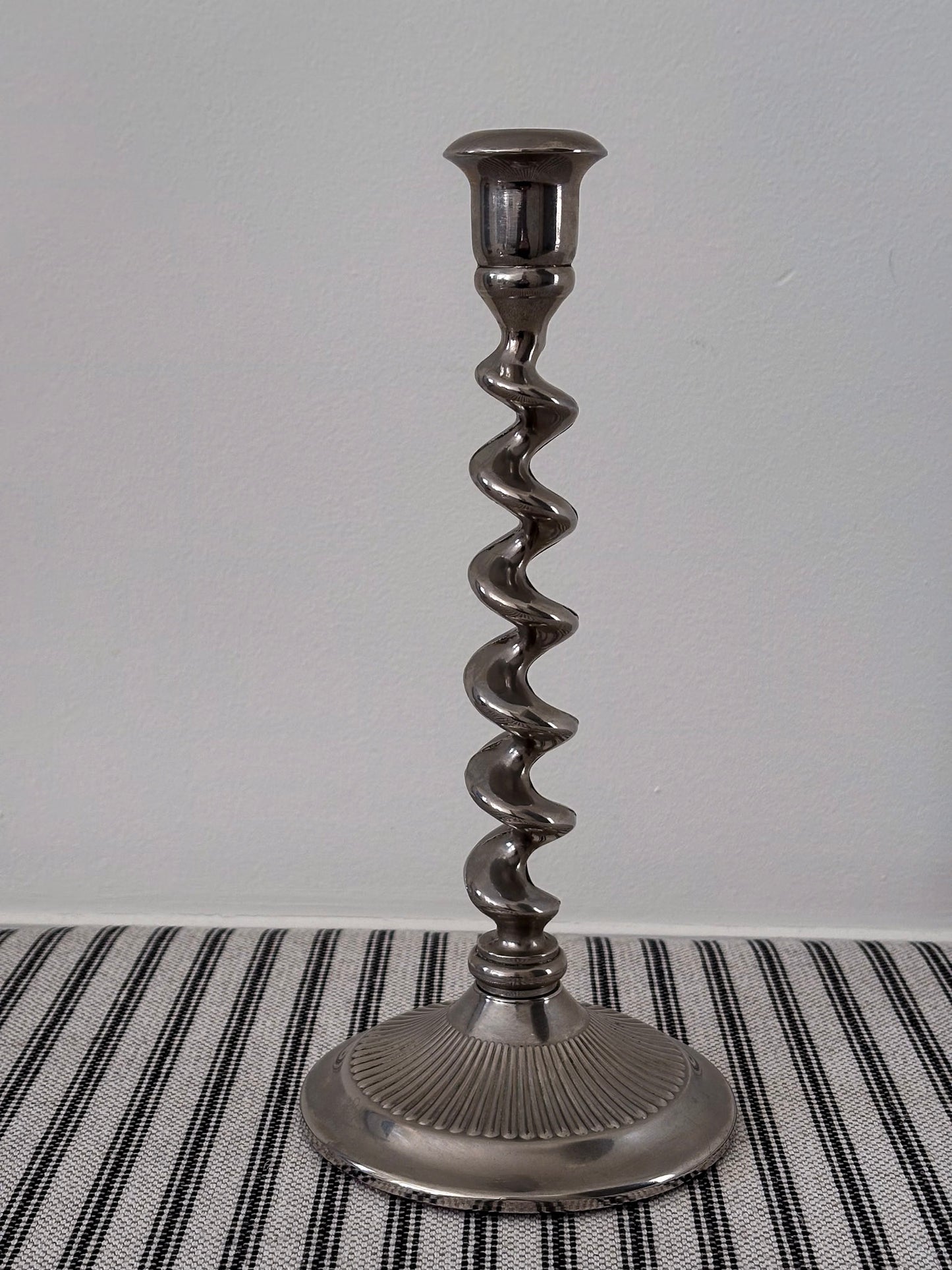 Twist Silver-Plated Brass Candlestick