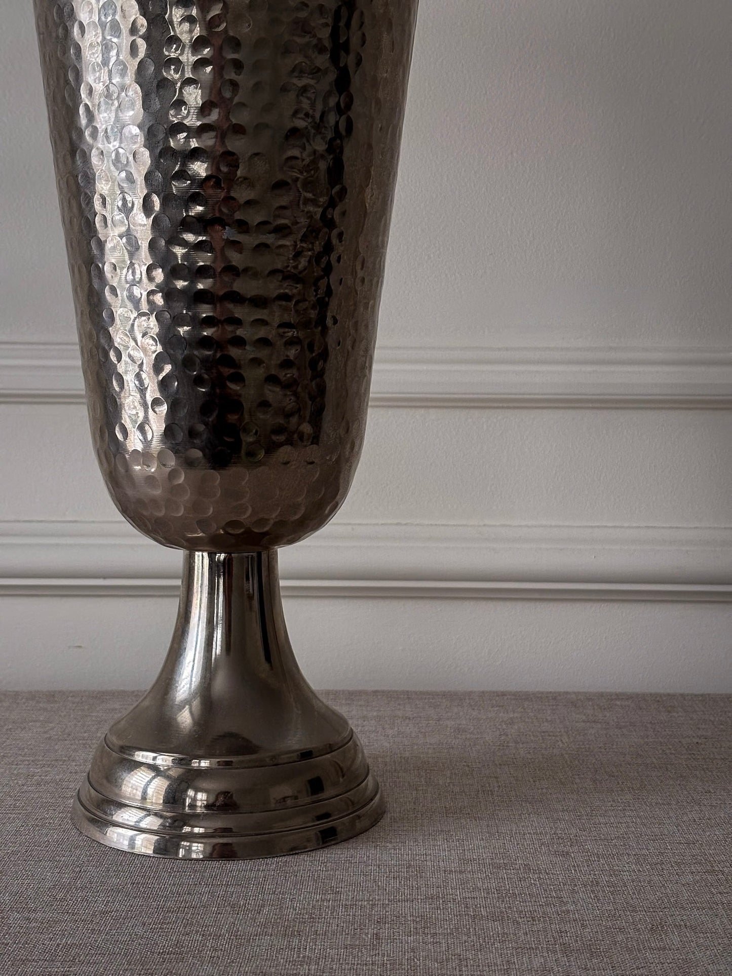 Large Hammered Italian Metal Vase