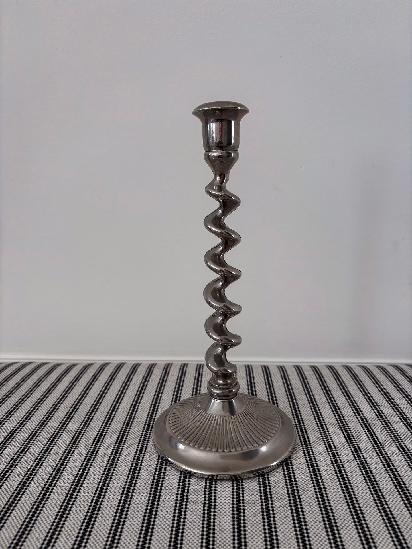 Twist Silver-Plated Brass Candlestick