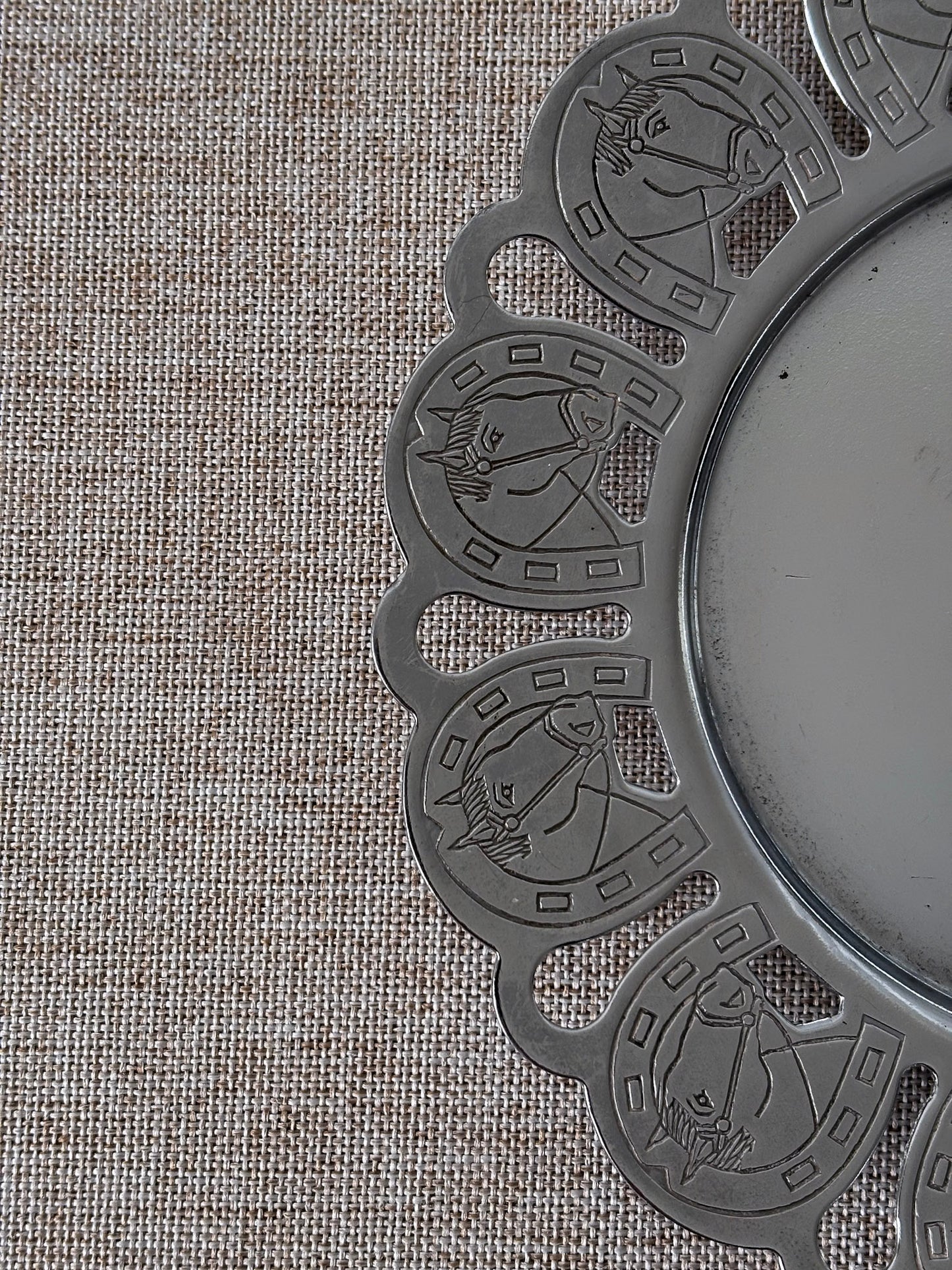 Silver-Tone Horseshoe Trinket Tray / Candle Plate
