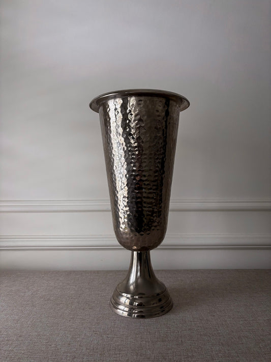 Large Hammered Italian Metal Vase