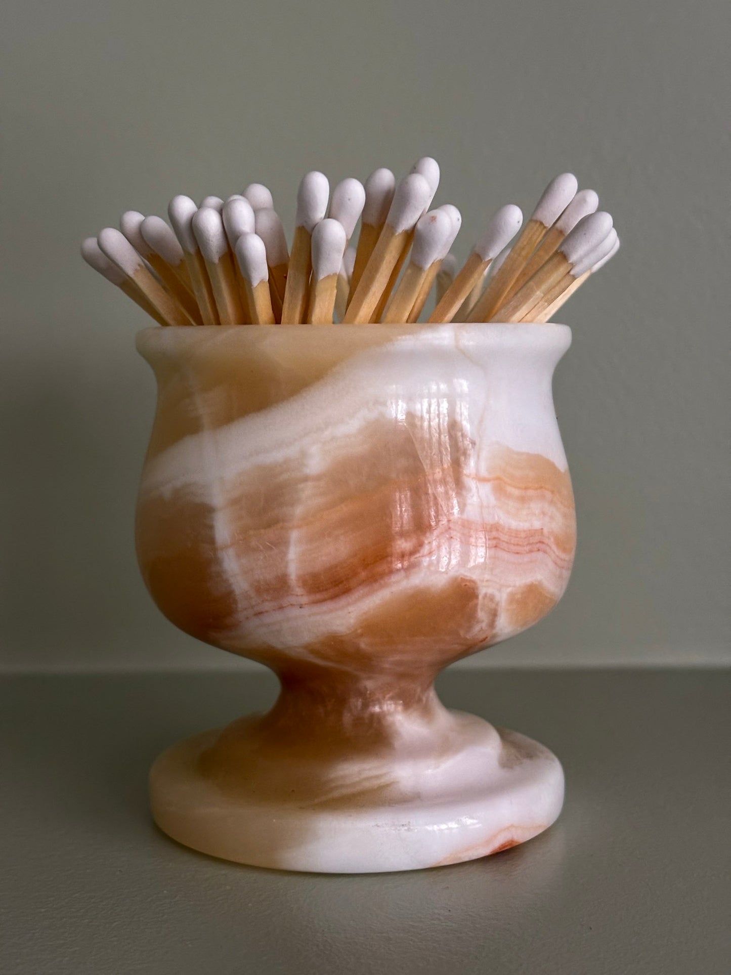 Onyx Pedestal Matchstick Holder