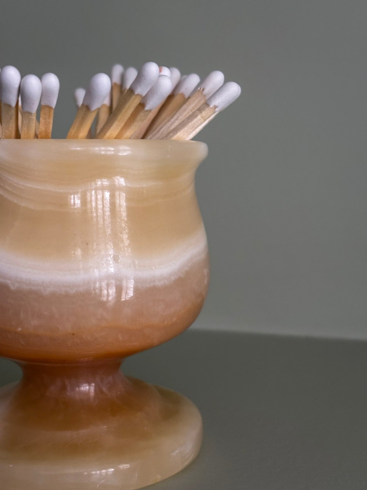 Onyx Pedestal Matchstick Holder