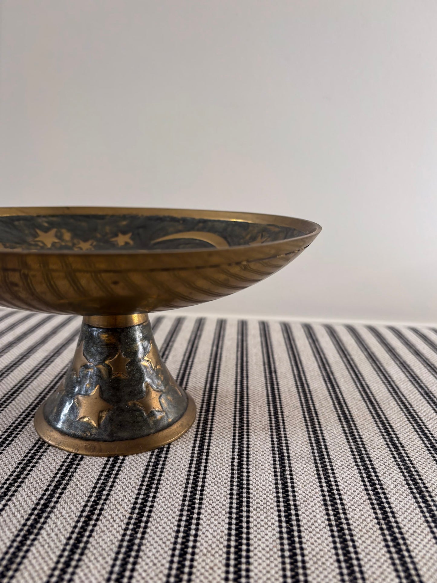 Brass Pedestal Dish – Celestial Enamel