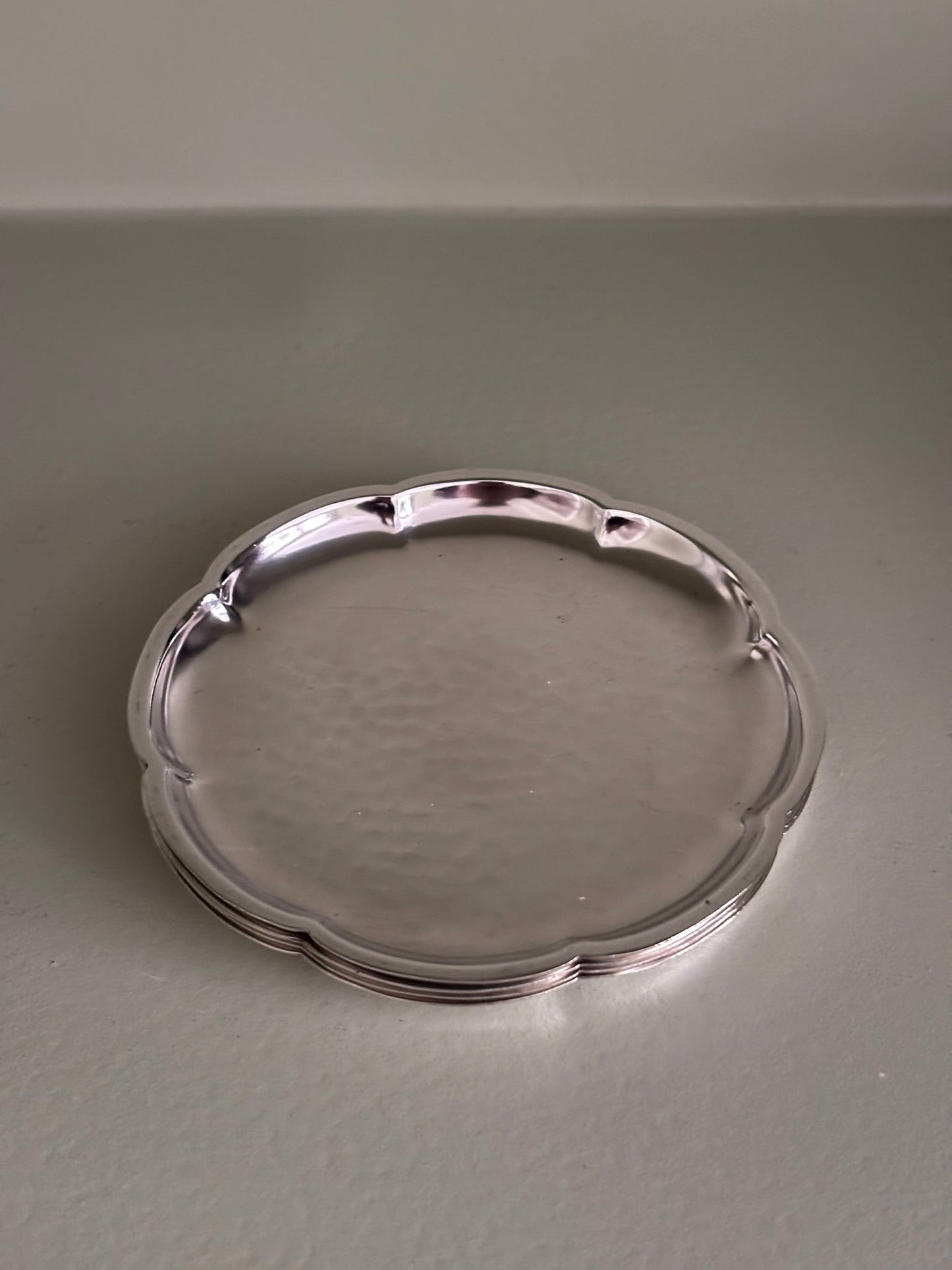 Silver-Plated Scalloped Edge Coasters - Set of Four