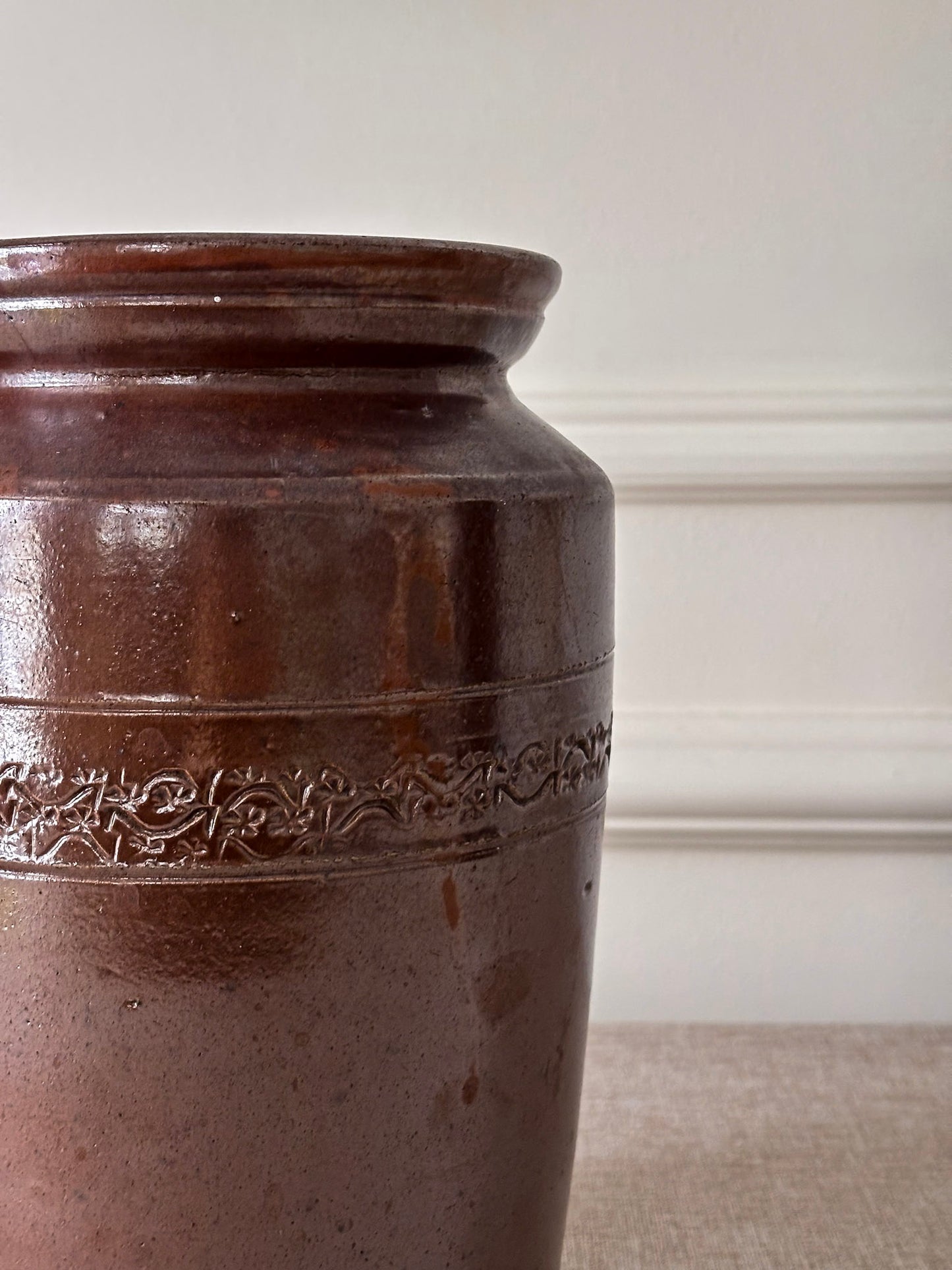 Brown Glazed Stoneware Vase or Pot – Smaller Scale