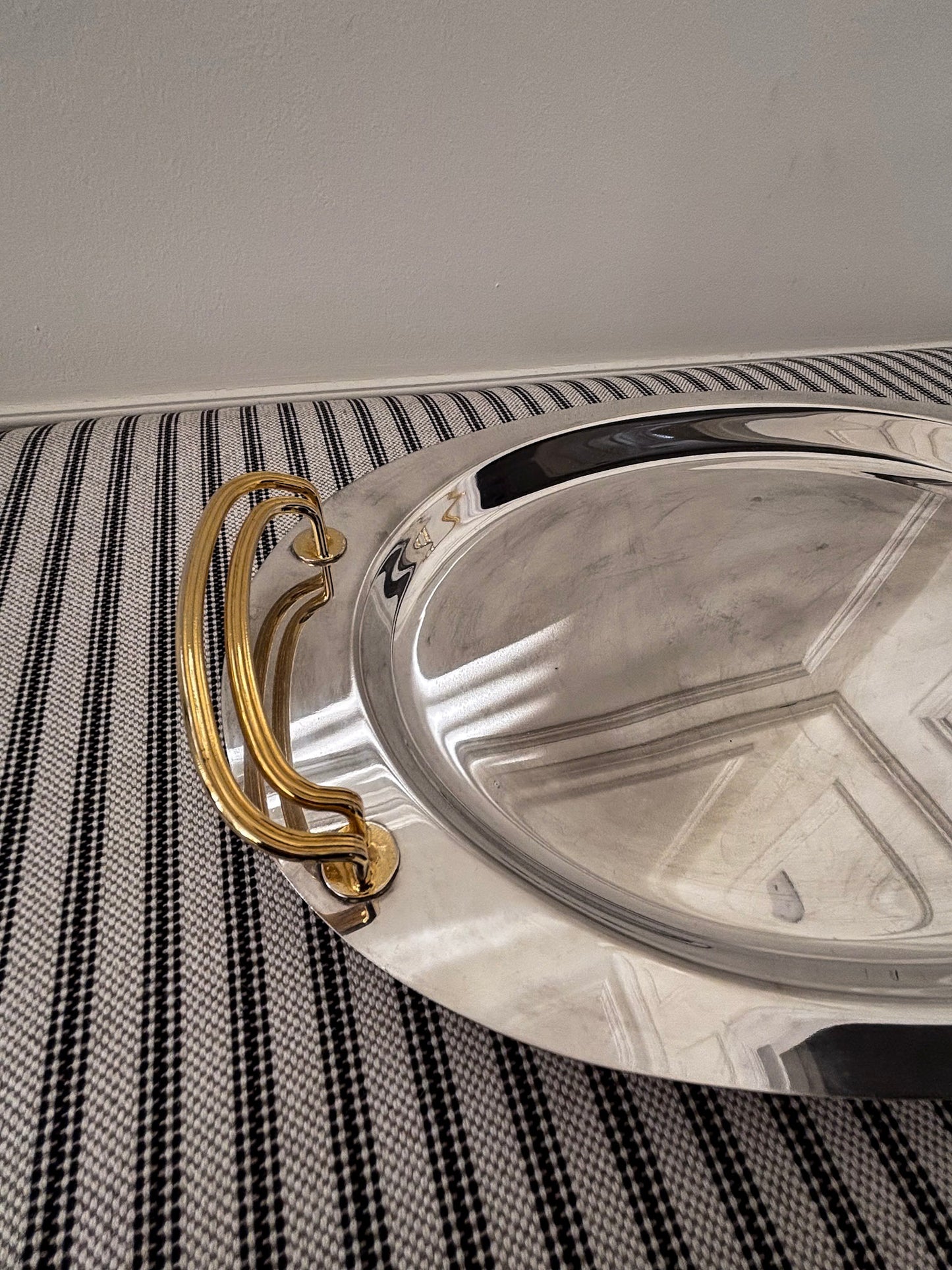 Mixed Metal Oval Decorative Tray