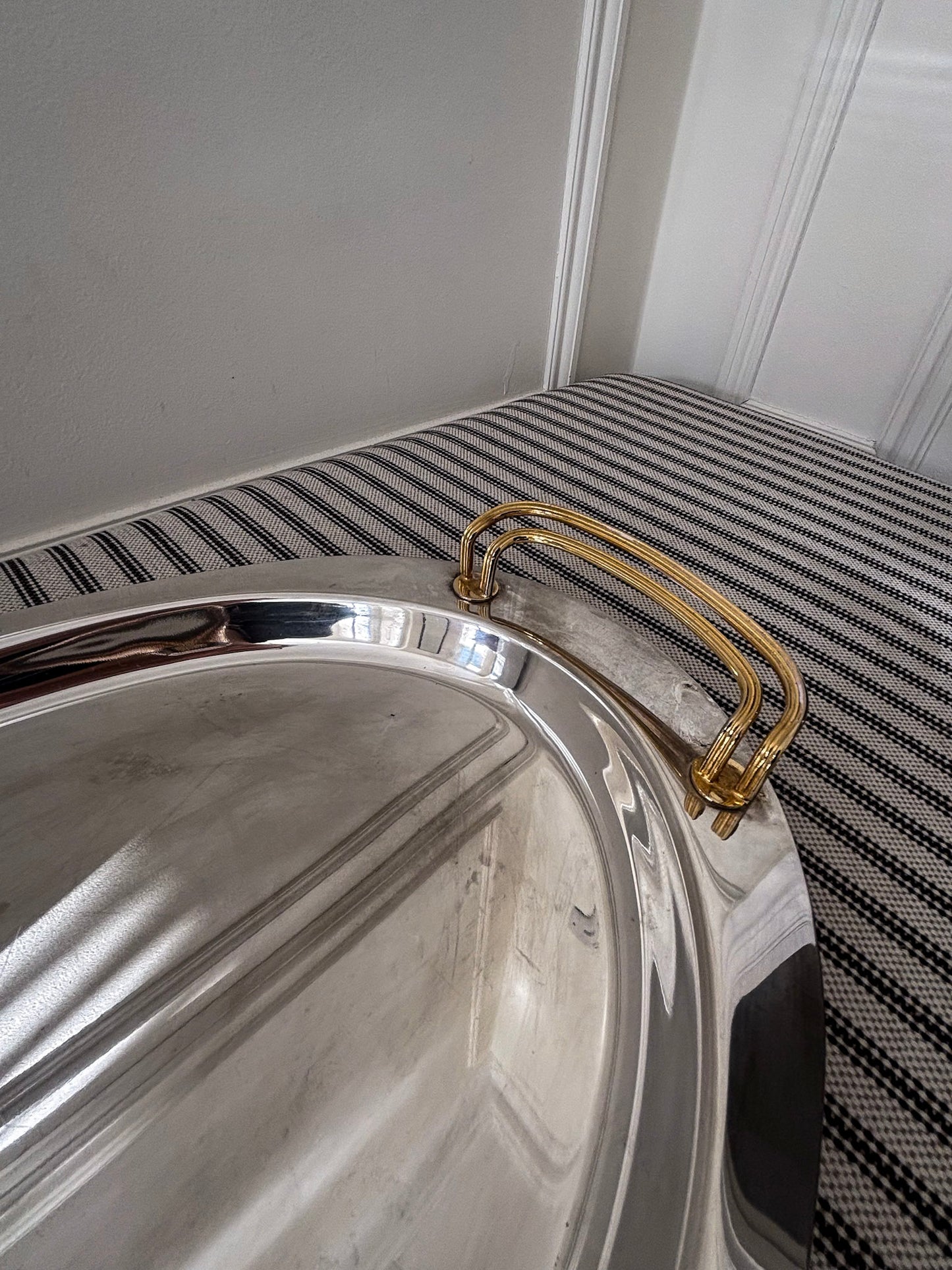 Mixed Metal Oval Decorative Tray