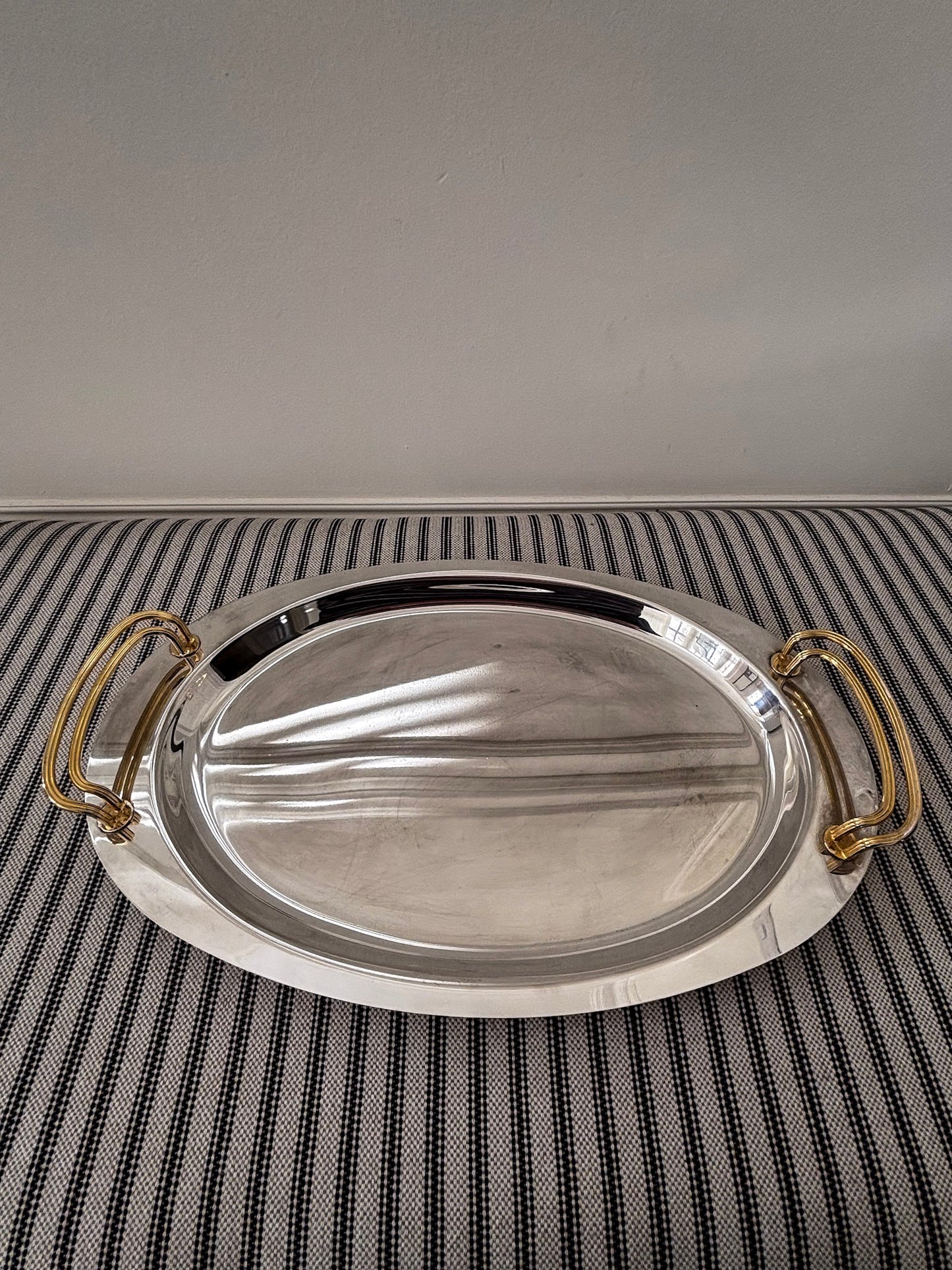 Mixed Metal Oval Decorative Tray