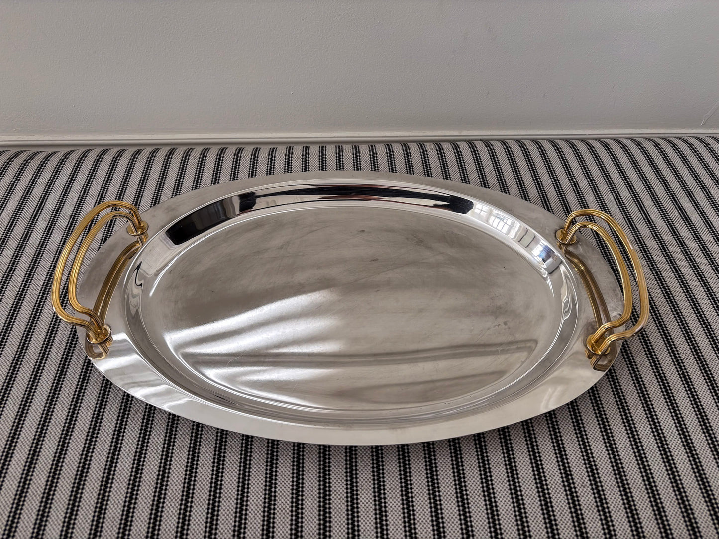 Mixed Metal Oval Decorative Tray