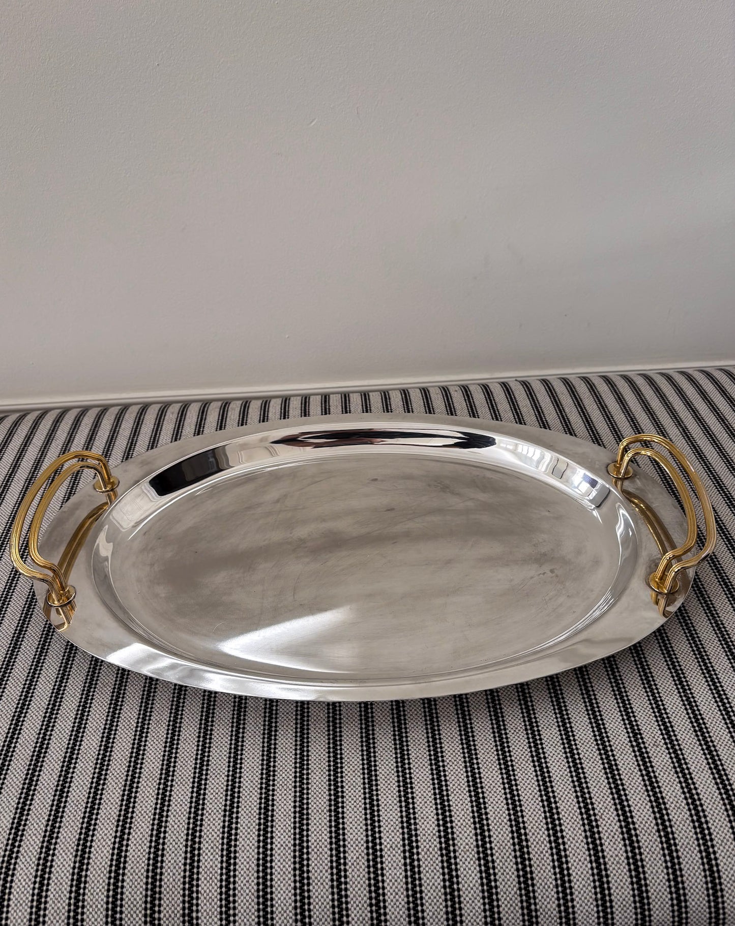 Mixed Metal Oval Decorative Tray
