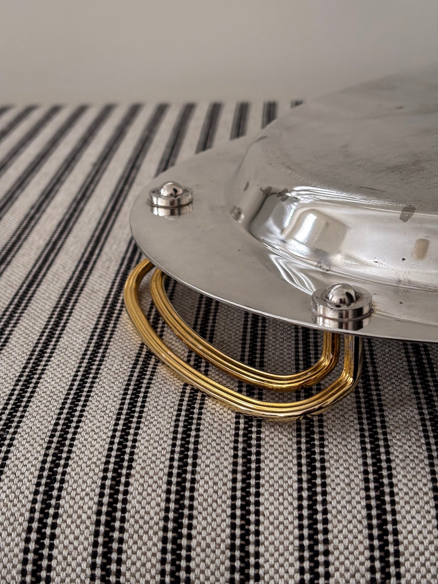 Mixed Metal Oval Decorative Tray