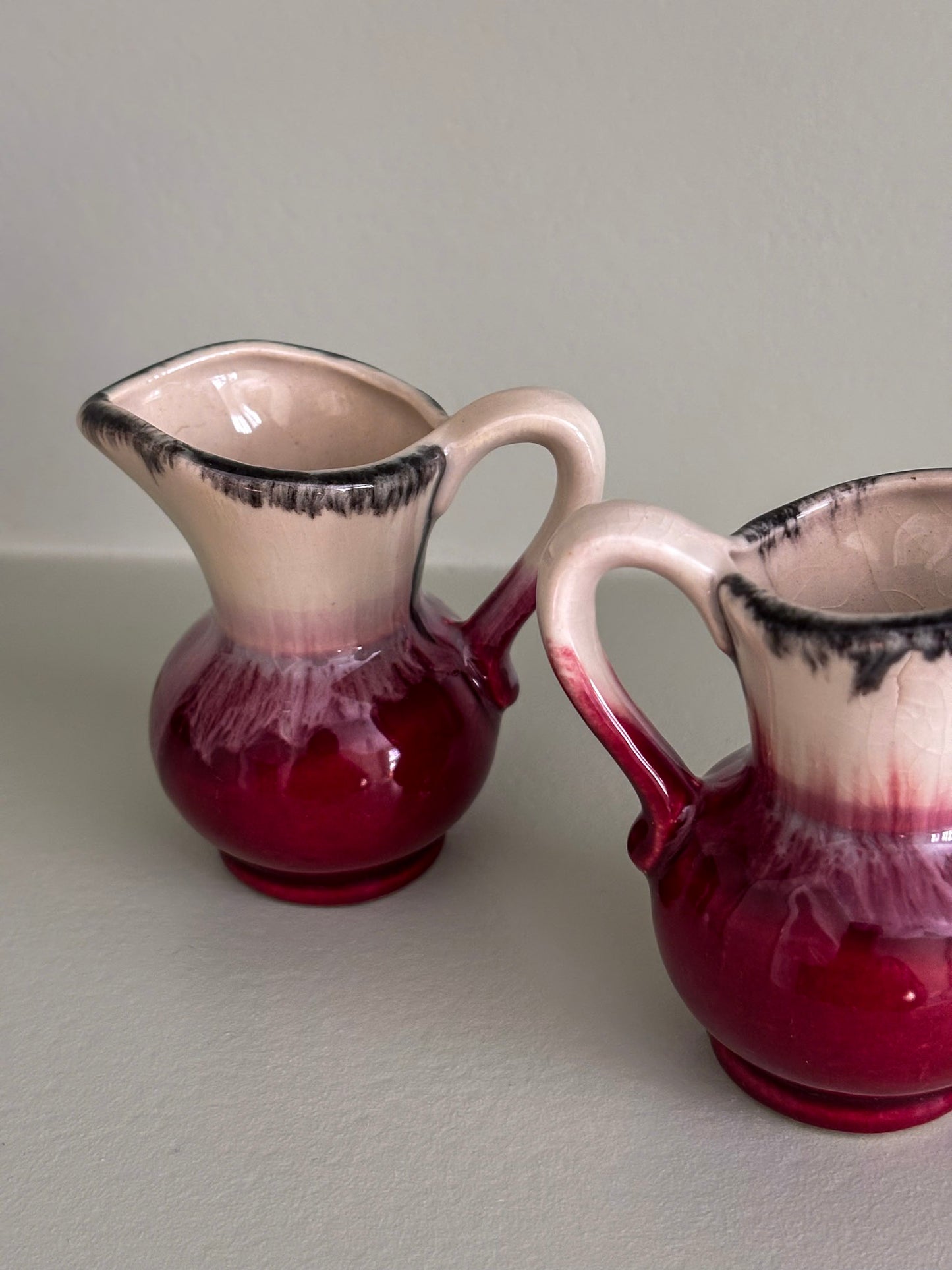 West German Drip-Glaze Ceramic Vessel Matchstick Holder