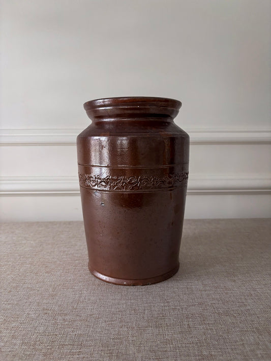 Brown Glazed Stoneware Vase or Pot – Smaller Scale