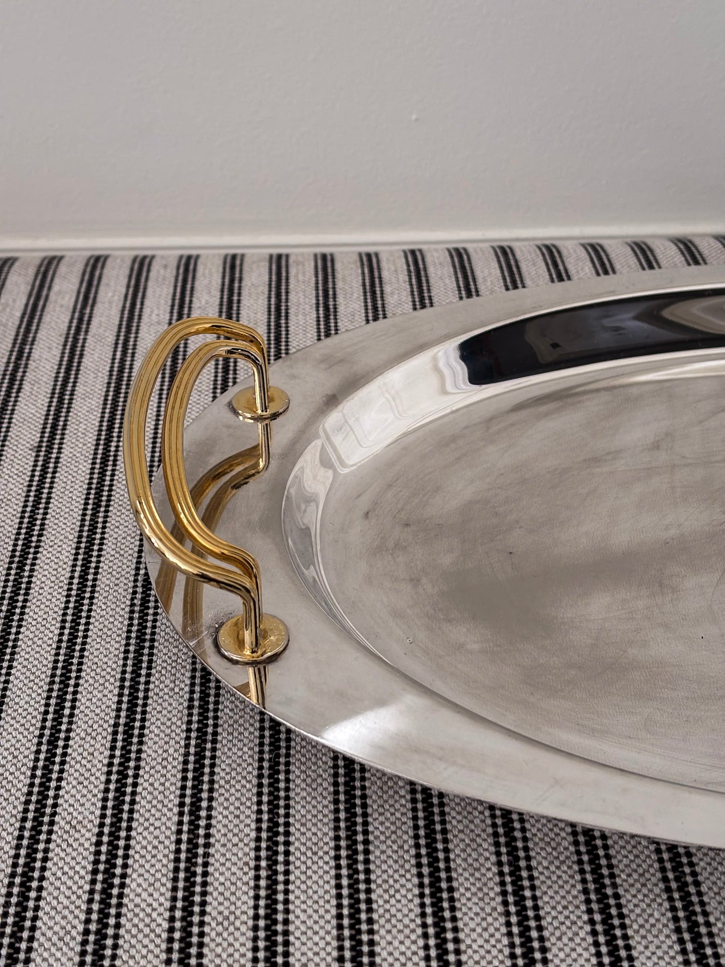 Mixed Metal Oval Decorative Tray