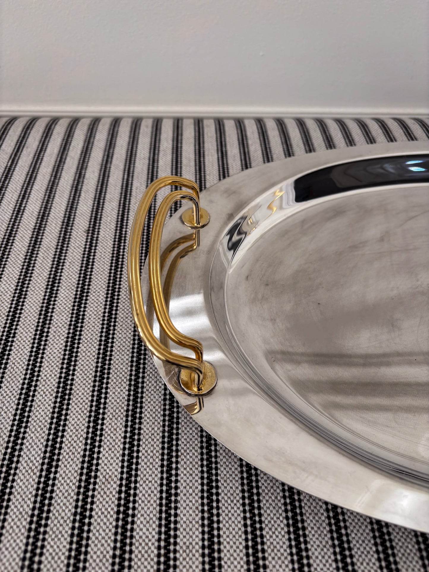 Mixed Metal Oval Decorative Tray