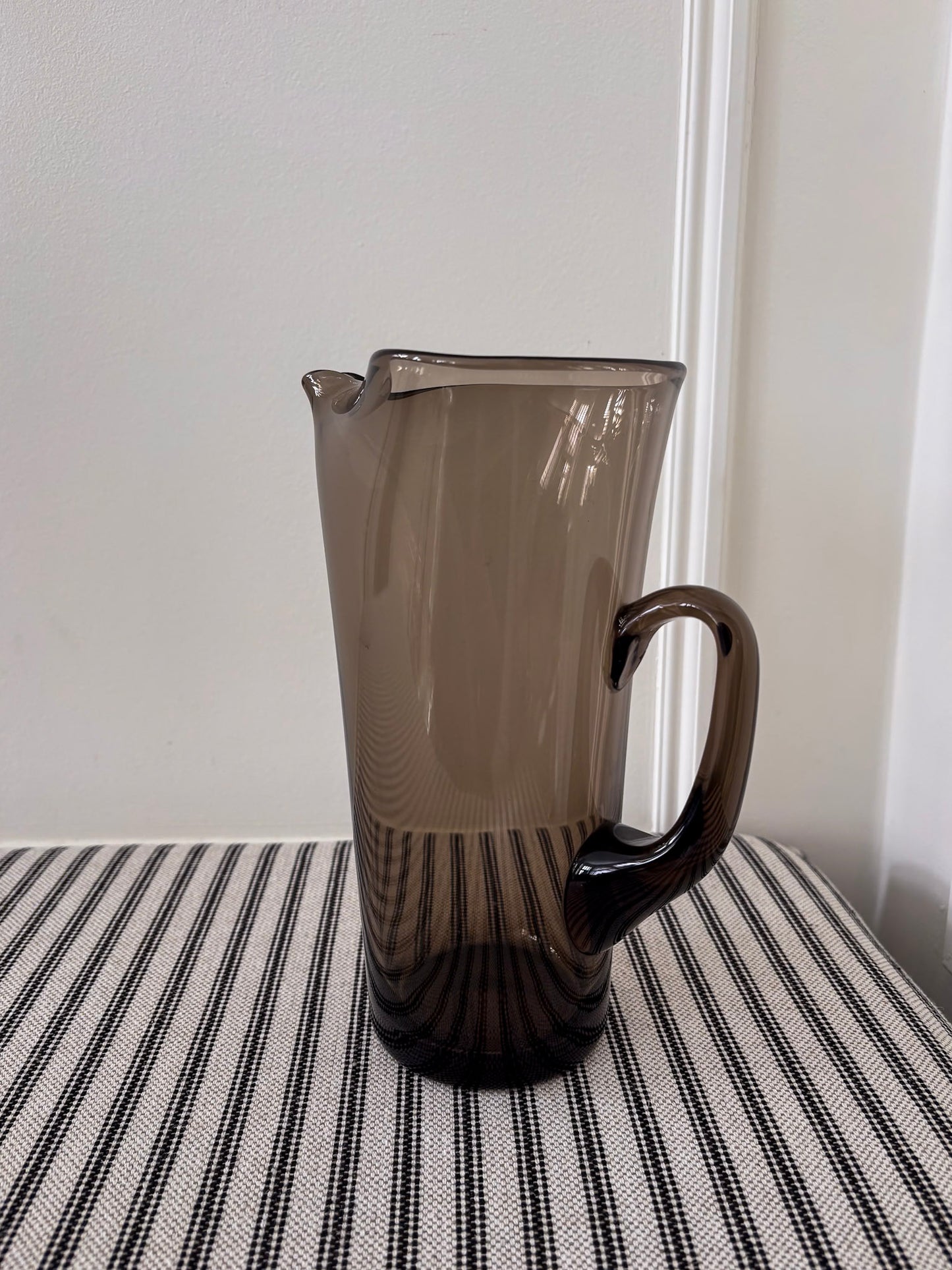 Mid-Century Smoked Glass Pitcher